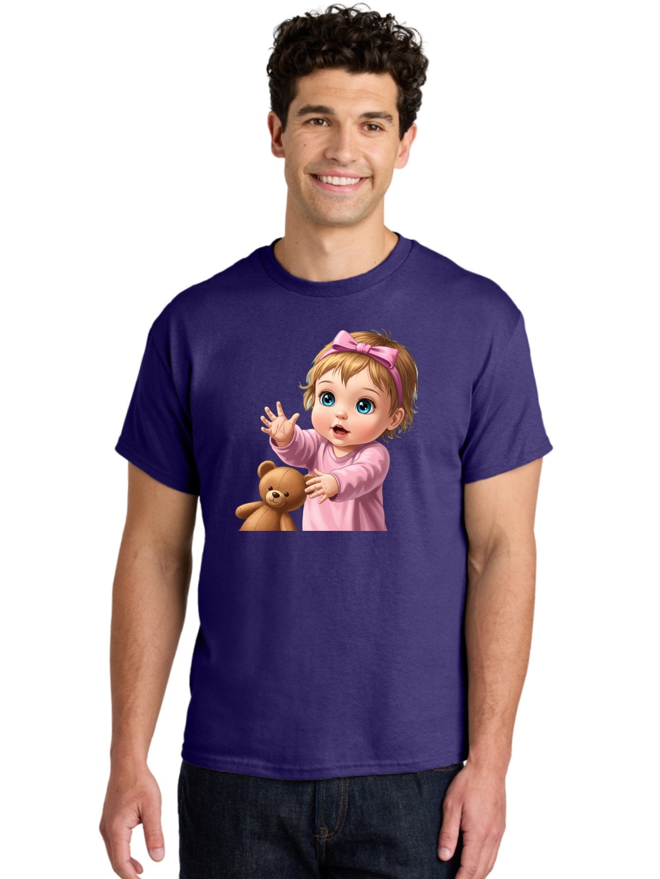 Baby-Girl-With-Teddy-3 Men'S Graphic Tee, 100% Cotton, Comfortable Casual Summer Wear, Machine Washable, Vintage Camera, Old Camera, Antique Camera, Black Camera, Classic Photography, Photography Equipment, Nostalgic Device, Film Camera, Bak010 26