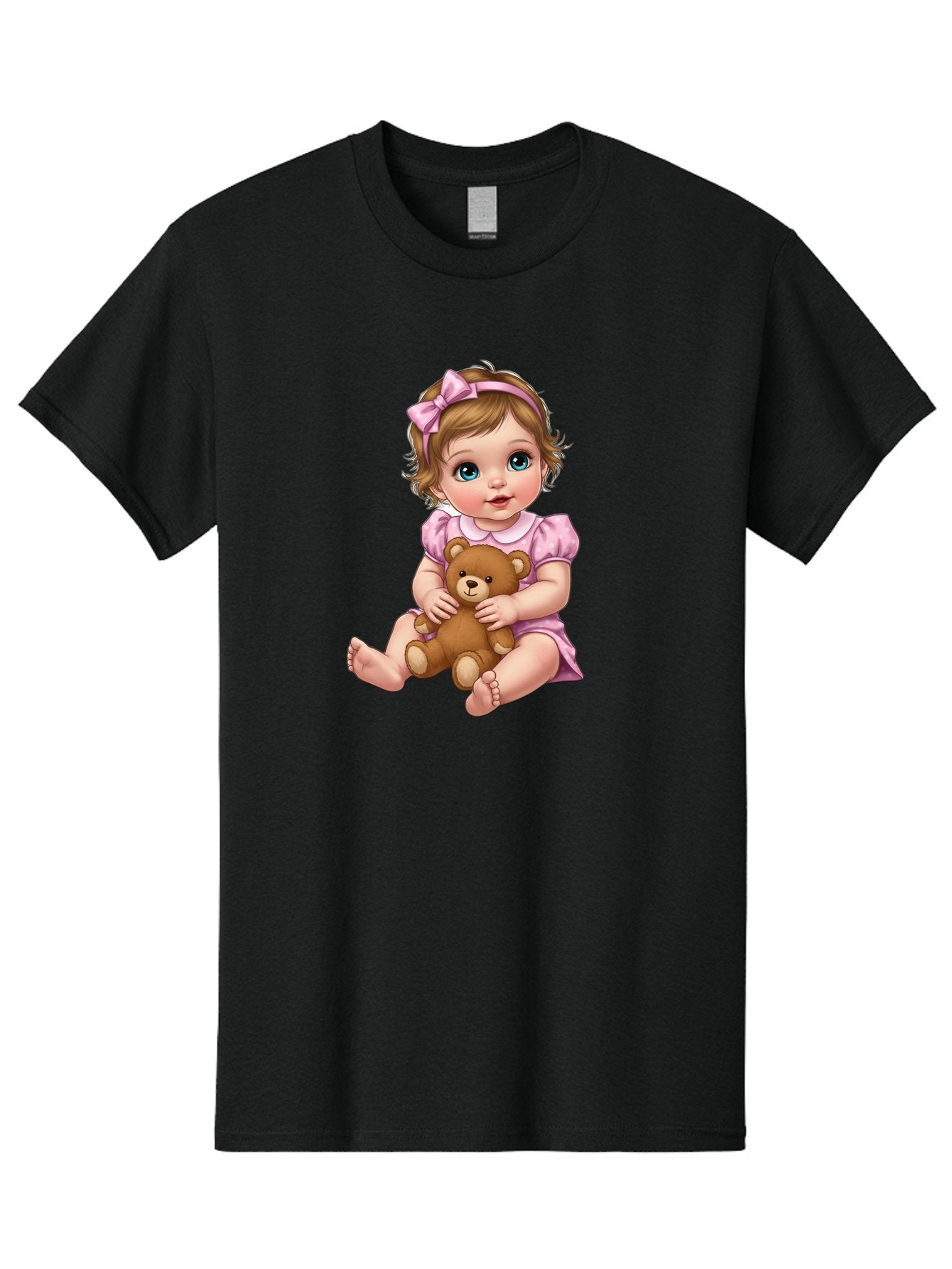 Baby-Girl-With-Teddy-Bear-1 Men'S Graphic Tee, 100% Cotton, Comfortable Casual Summer Wear, Machine Washable, Vintage Camera, Old Camera, Antique Camera, Black Camera, Classic Photography, Photography Equipment, Nostalgic Device, Film Camera, Bak011 12