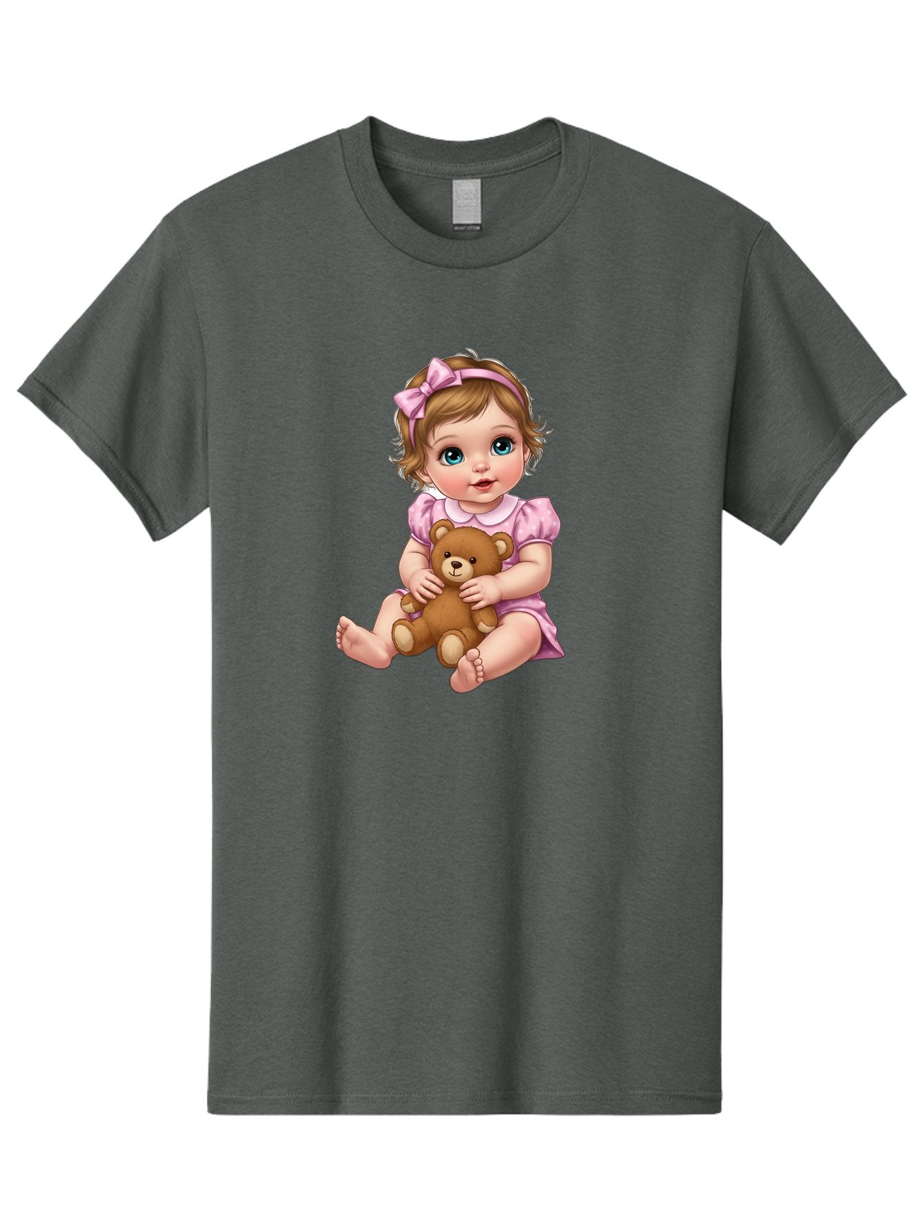 Baby-Girl-With-Teddy-Bear-1 Men'S Graphic Tee, 100% Cotton, Comfortable Casual Summer Wear, Machine Washable, Vintage Camera, Old Camera, Antique Camera, Black Camera, Classic Photography, Photography Equipment, Nostalgic Device, Film Camera, Bak011 5