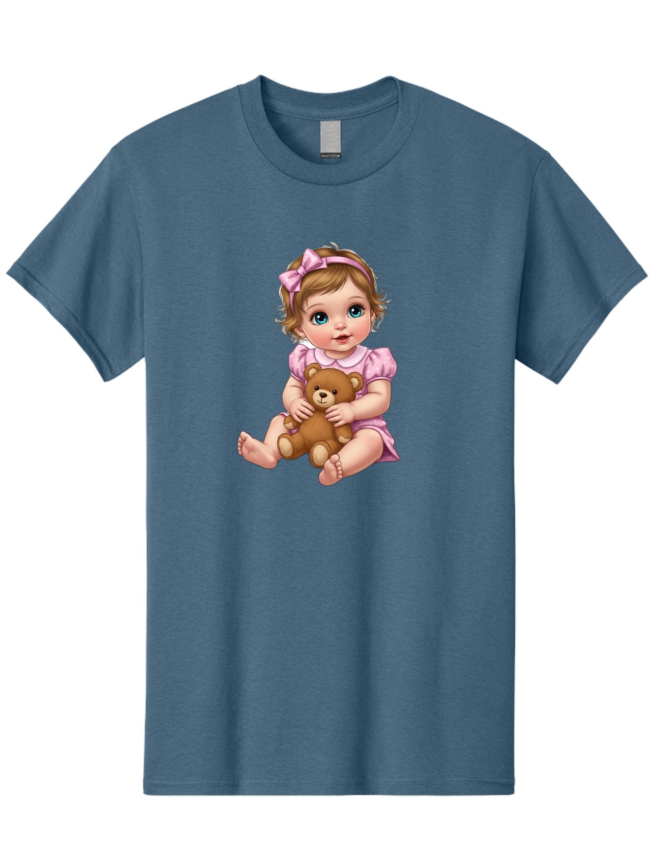 Baby-Girl-With-Teddy-Bear-1 Men'S Graphic Tee, 100% Cotton, Comfortable Casual Summer Wear, Machine Washable, Vintage Camera, Old Camera, Antique Camera, Black Camera, Classic Photography, Photography Equipment, Nostalgic Device, Film Camera, Bak011 3