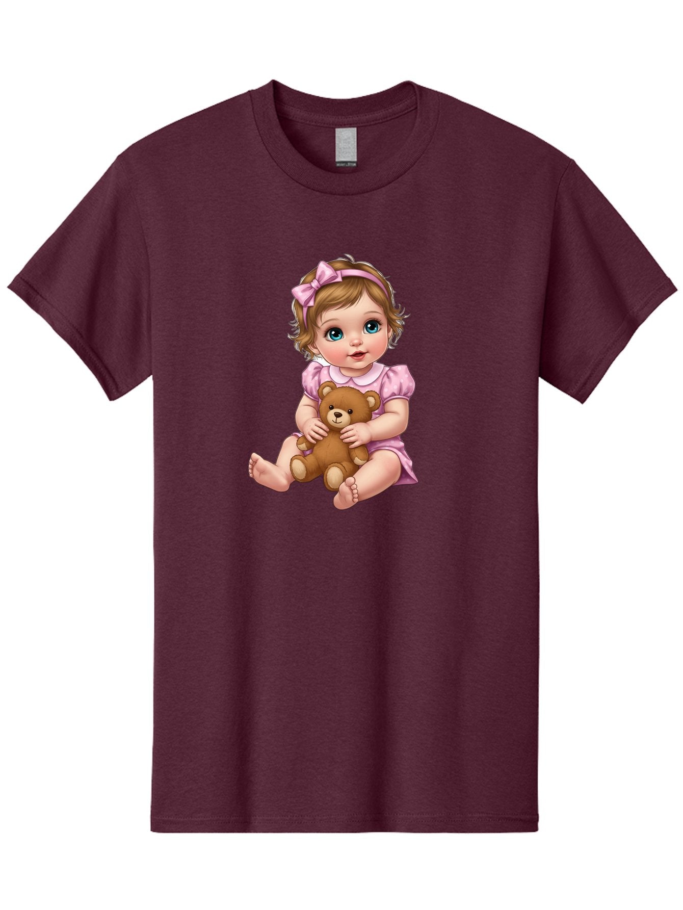 Baby-Girl-With-Teddy-Bear-1 Men'S Graphic Tee, 100% Cotton, Comfortable Casual Summer Wear, Machine Washable, Vintage Camera, Old Camera, Antique Camera, Black Camera, Classic Photography, Photography Equipment, Nostalgic Device, Film Camera, Bak011 13