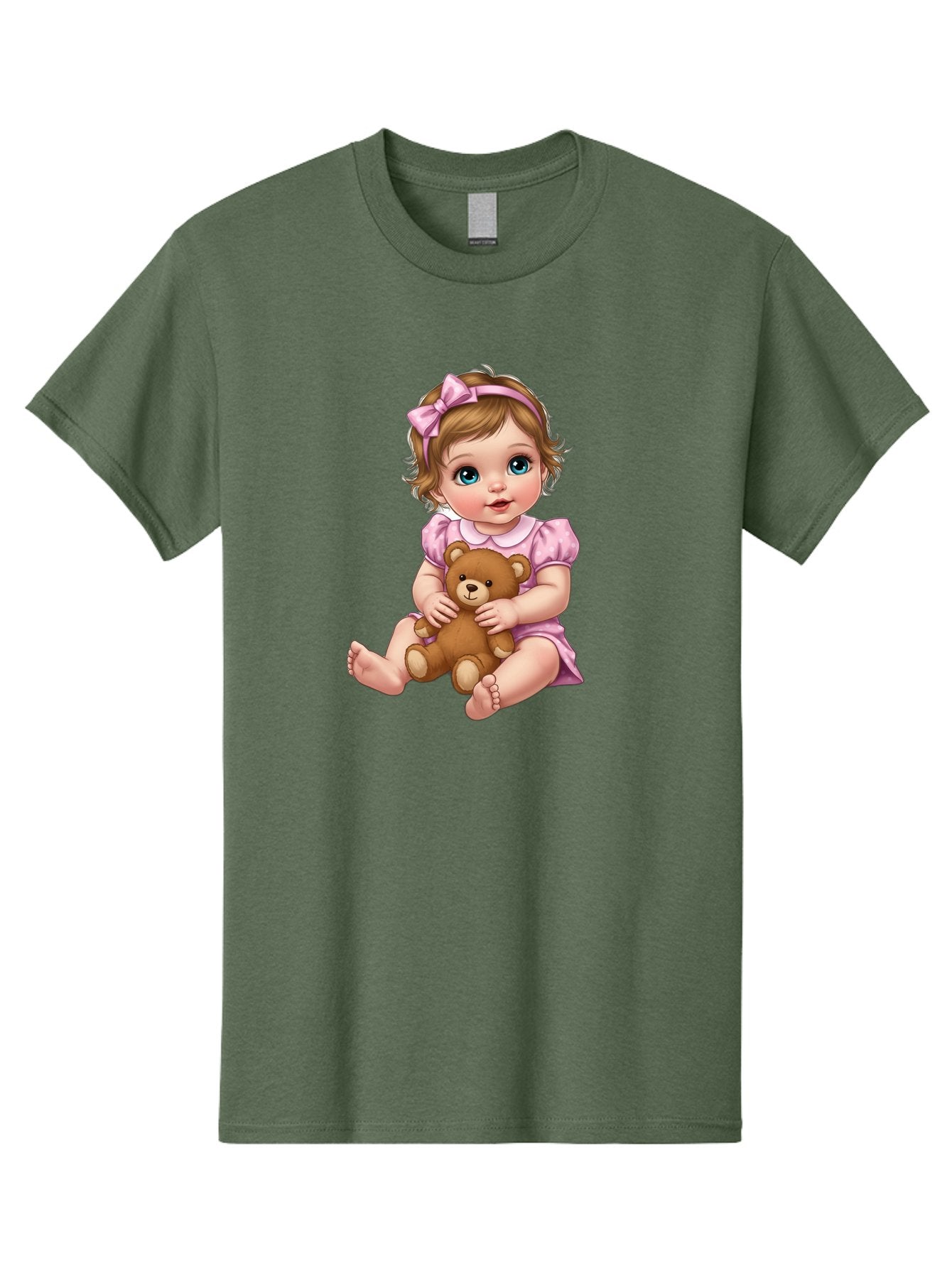 Baby-Girl-With-Teddy-Bear-1 Men'S Graphic Tee, 100% Cotton, Comfortable Casual Summer Wear, Machine Washable, Vintage Camera, Old Camera, Antique Camera, Black Camera, Classic Photography, Photography Equipment, Nostalgic Device, Film Camera, Bak011