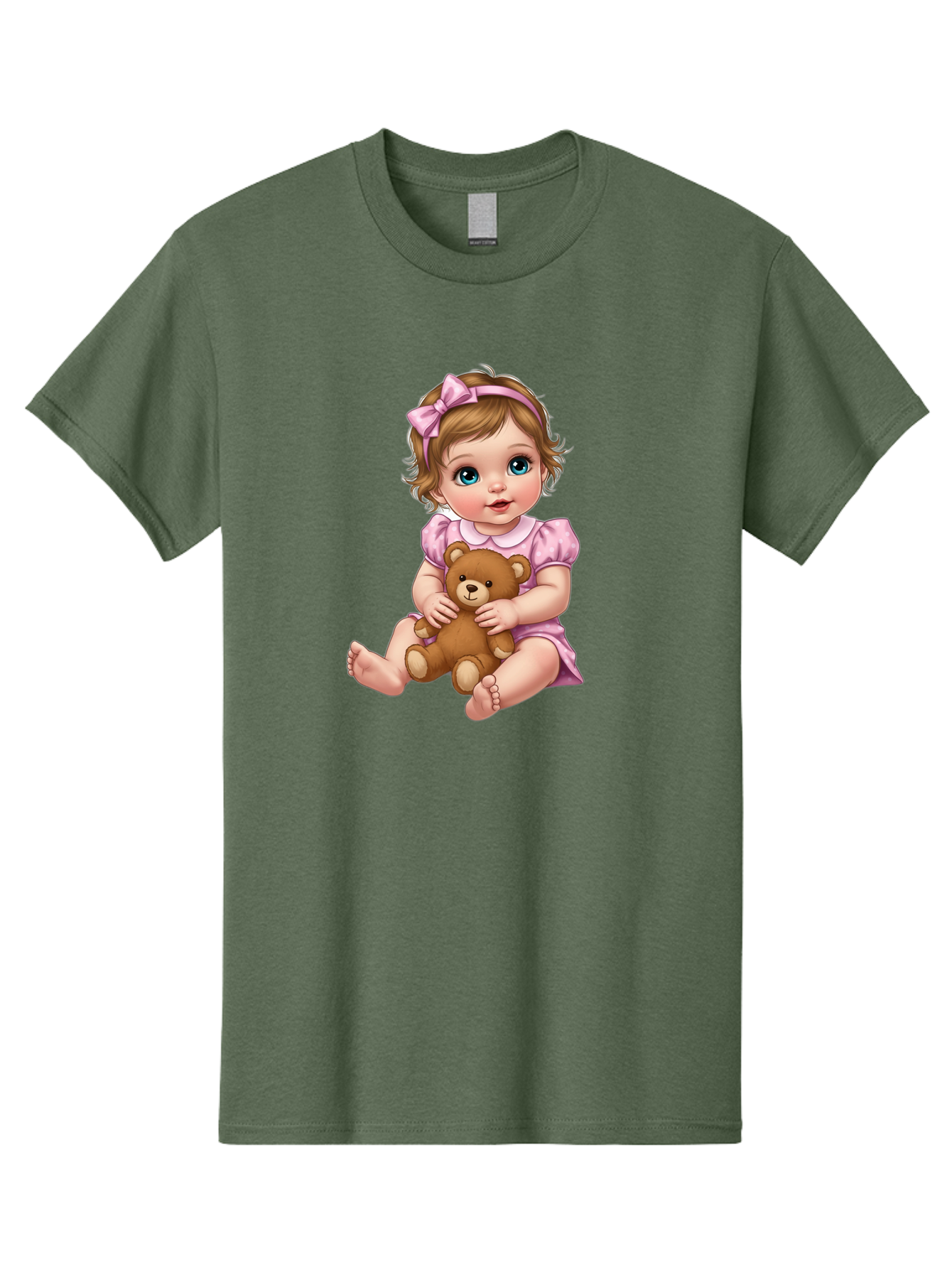 Baby-Girl-With-Teddy-Bear-1 Men'S Graphic Tee, 100% Cotton, Comfortable Casual Summer Wear, Machine Washable, Vintage Camera, Old Camera, Antique Camera, Black Camera, Classic Photography, Photography Equipment, Nostalgic Device, Film Camera, Bak011 11