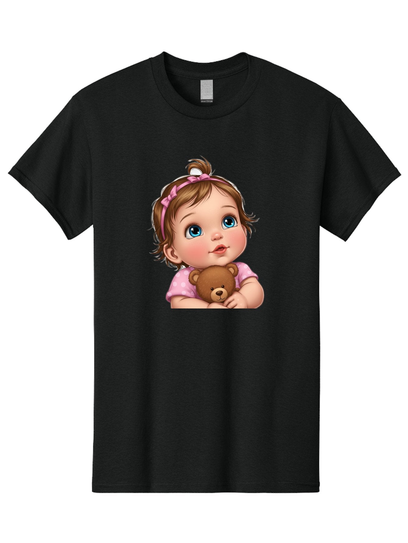 Baby-Girl-With-Teddy-Bear-2 Men'S Graphic Tee, 100% Cotton, Comfortable Casual Summer Wear, Machine Washable, Vintage Camera, Old Camera, Antique Camera, Black Camera, Classic Photography, Photography Equipment, Nostalgic Device, Film Camera, Bak012