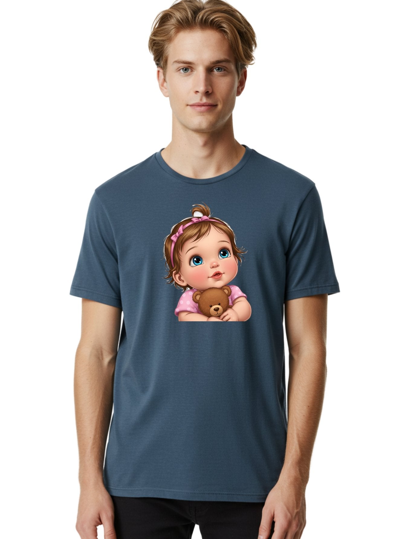 Baby-Girl-With-Teddy-Bear-2 Men'S Graphic Tee, 100% Cotton, Comfortable Casual Summer Wear, Machine Washable, Vintage Camera, Old Camera, Antique Camera, Black Camera, Classic Photography, Photography Equipment, Nostalgic Device, Film Camera, Bak012 20
