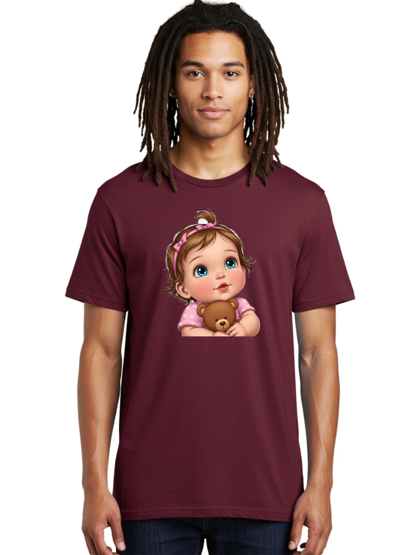 Baby-Girl-With-Teddy-Bear-2 Men'S Graphic Tee, 100% Cotton, Comfortable Casual Summer Wear, Machine Washable, Vintage Camera, Old Camera, Antique Camera, Black Camera, Classic Photography, Photography Equipment, Nostalgic Device, Film Camera, Bak012 27