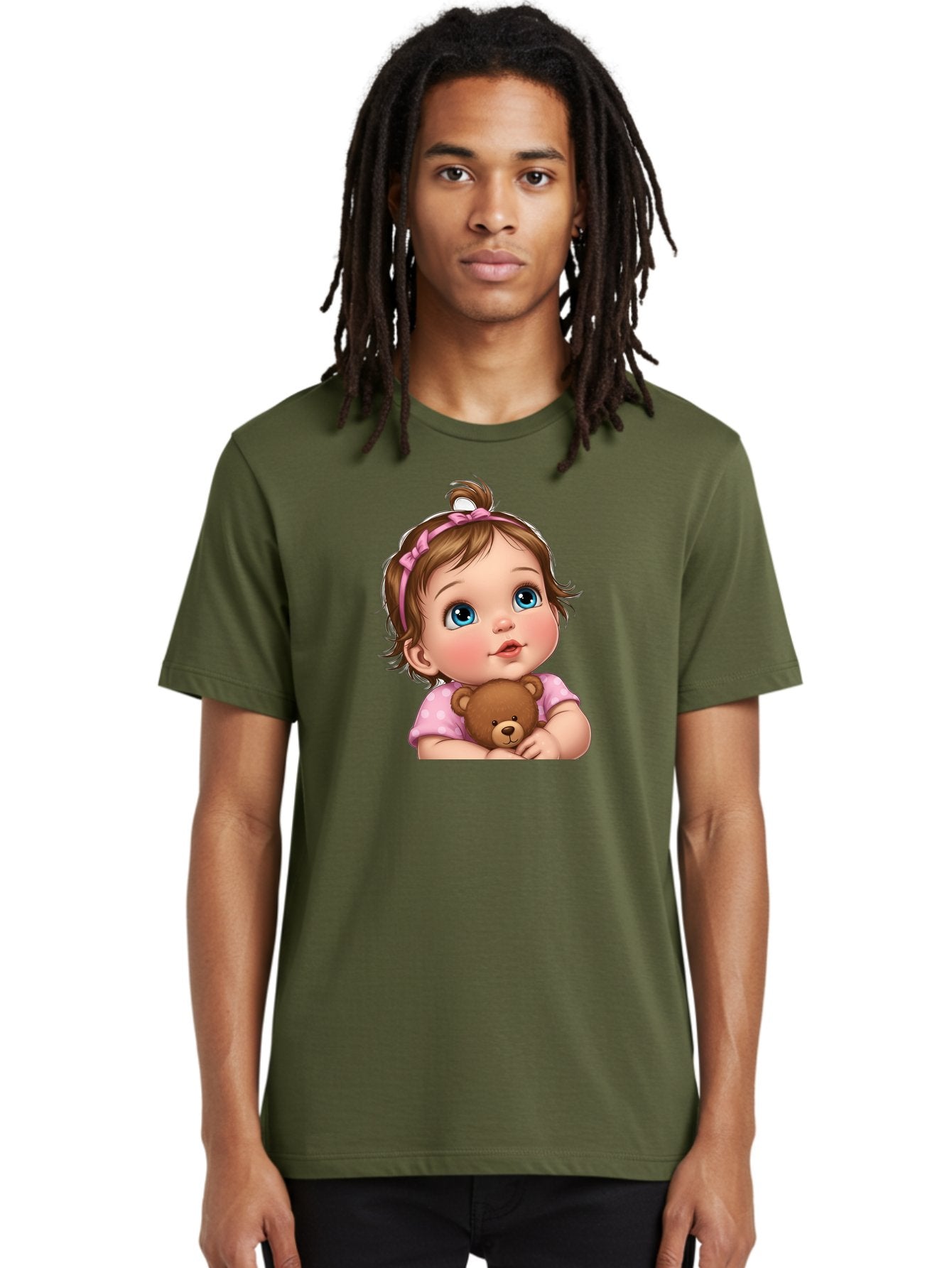Baby-Girl-With-Teddy-Bear-2 Men'S Graphic Tee, 100% Cotton, Comfortable Casual Summer Wear, Machine Washable, Vintage Camera, Old Camera, Antique Camera, Black Camera, Classic Photography, Photography Equipment, Nostalgic Device, Film Camera, Bak012 19