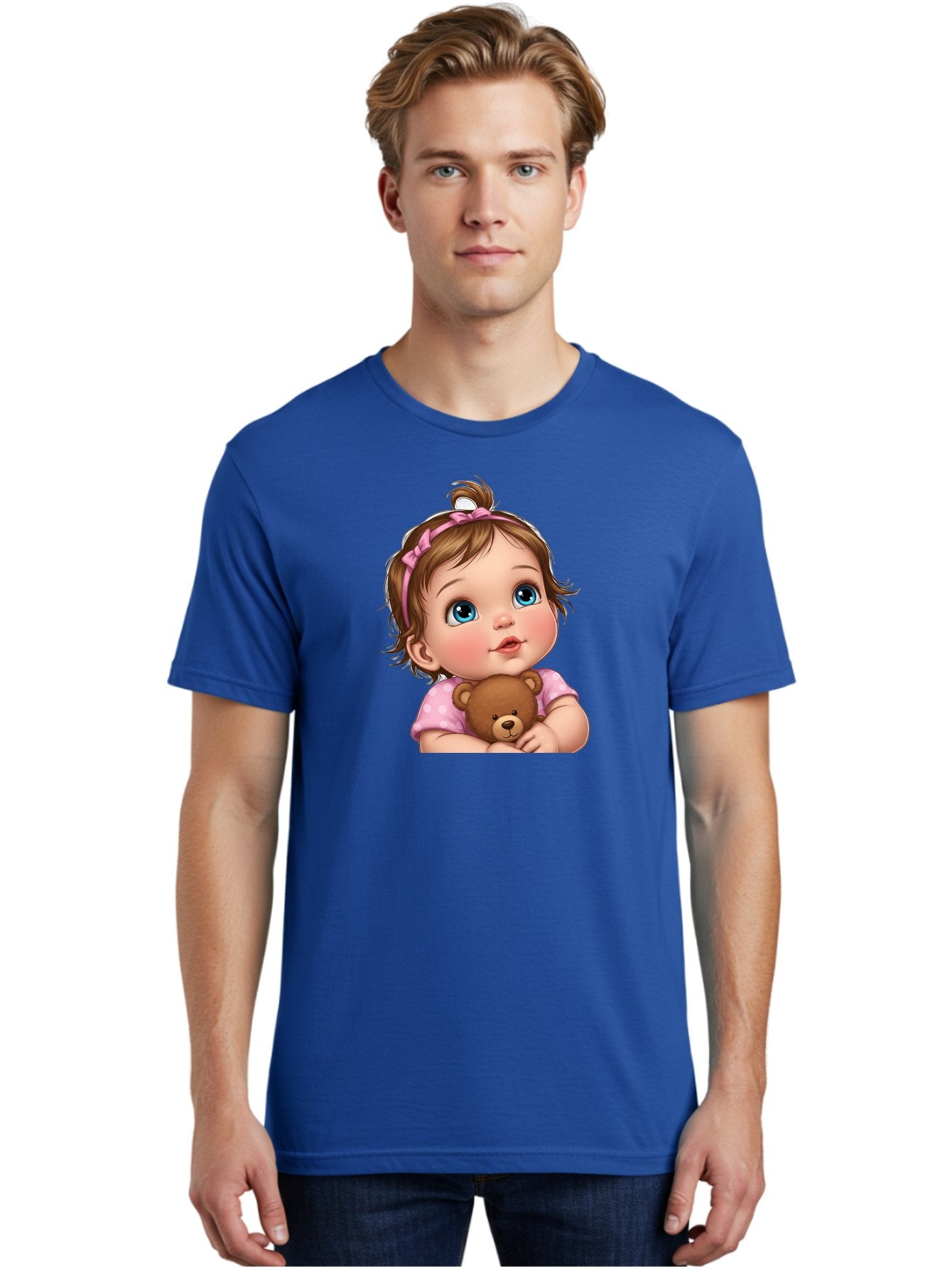 Baby-Girl-With-Teddy-Bear-2 Men'S Graphic Tee, 100% Cotton, Comfortable Casual Summer Wear, Machine Washable, Vintage Camera, Old Camera, Antique Camera, Black Camera, Classic Photography, Photography Equipment, Nostalgic Device, Film Camera, Bak012 18