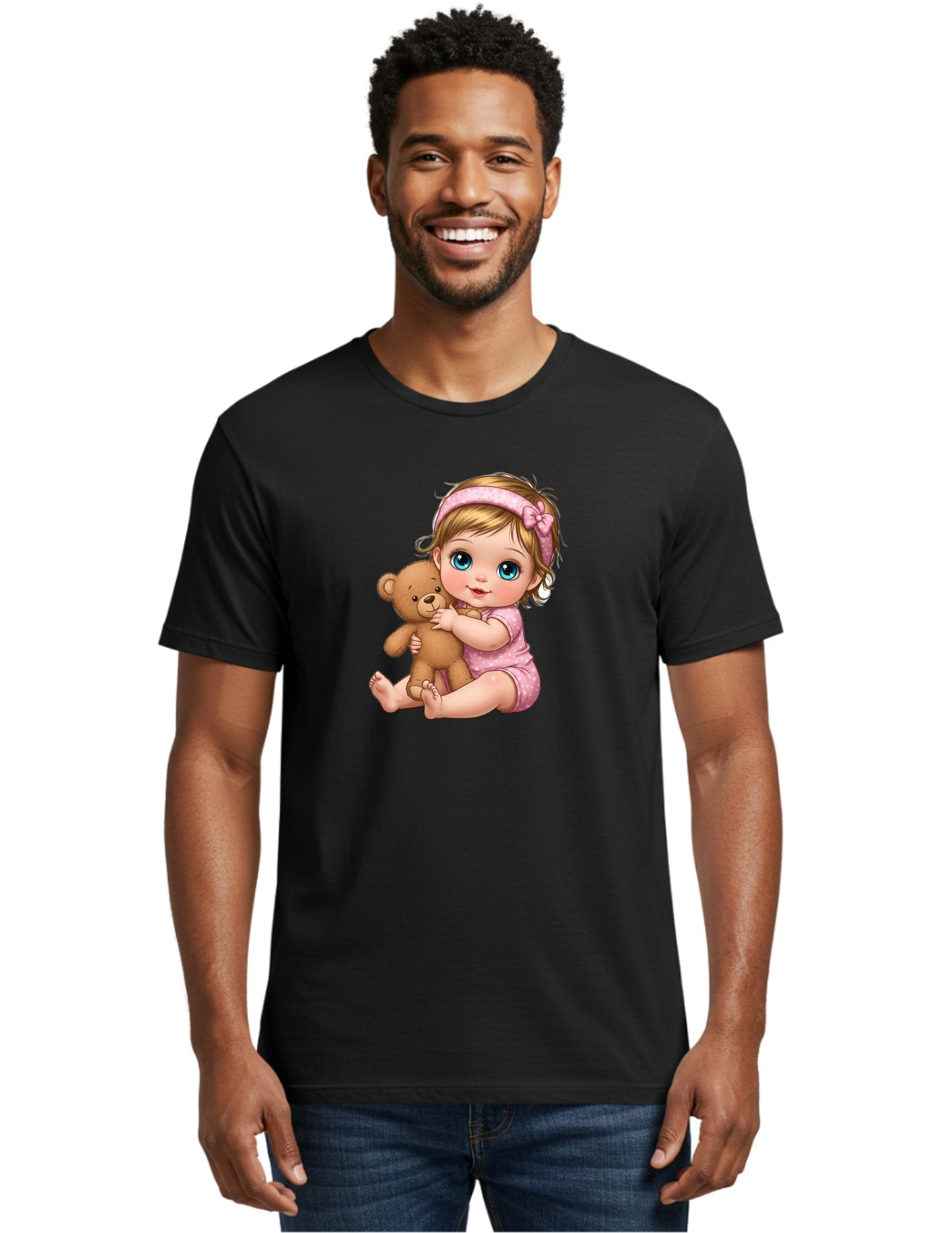 Baby-Girl-With-Teddy-Bear Men'S Graphic Tee, 100% Cotton, Comfortable Casual Summer Wear, Machine Washable, Vintage Camera, Old Camera, Antique Camera, Black Camera, Classic Photography, Photography Equipment, Nostalgic Device, Film Camera, Bak013 29