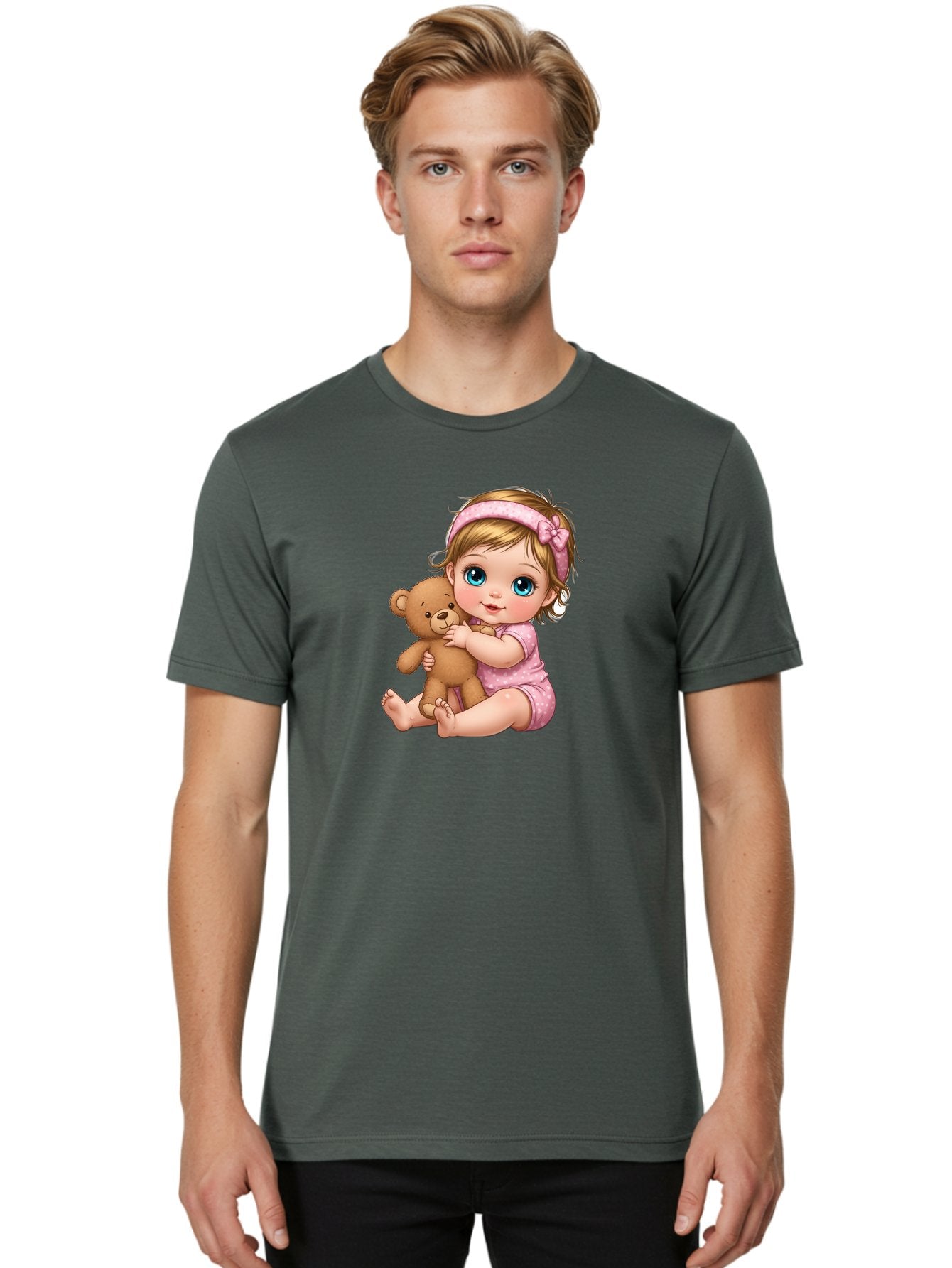Baby-Girl-With-Teddy-Bear Men'S Graphic Tee, 100% Cotton, Comfortable Casual Summer Wear, Machine Washable, Vintage Camera, Old Camera, Antique Camera, Black Camera, Classic Photography, Photography Equipment, Nostalgic Device, Film Camera, Bak013 25