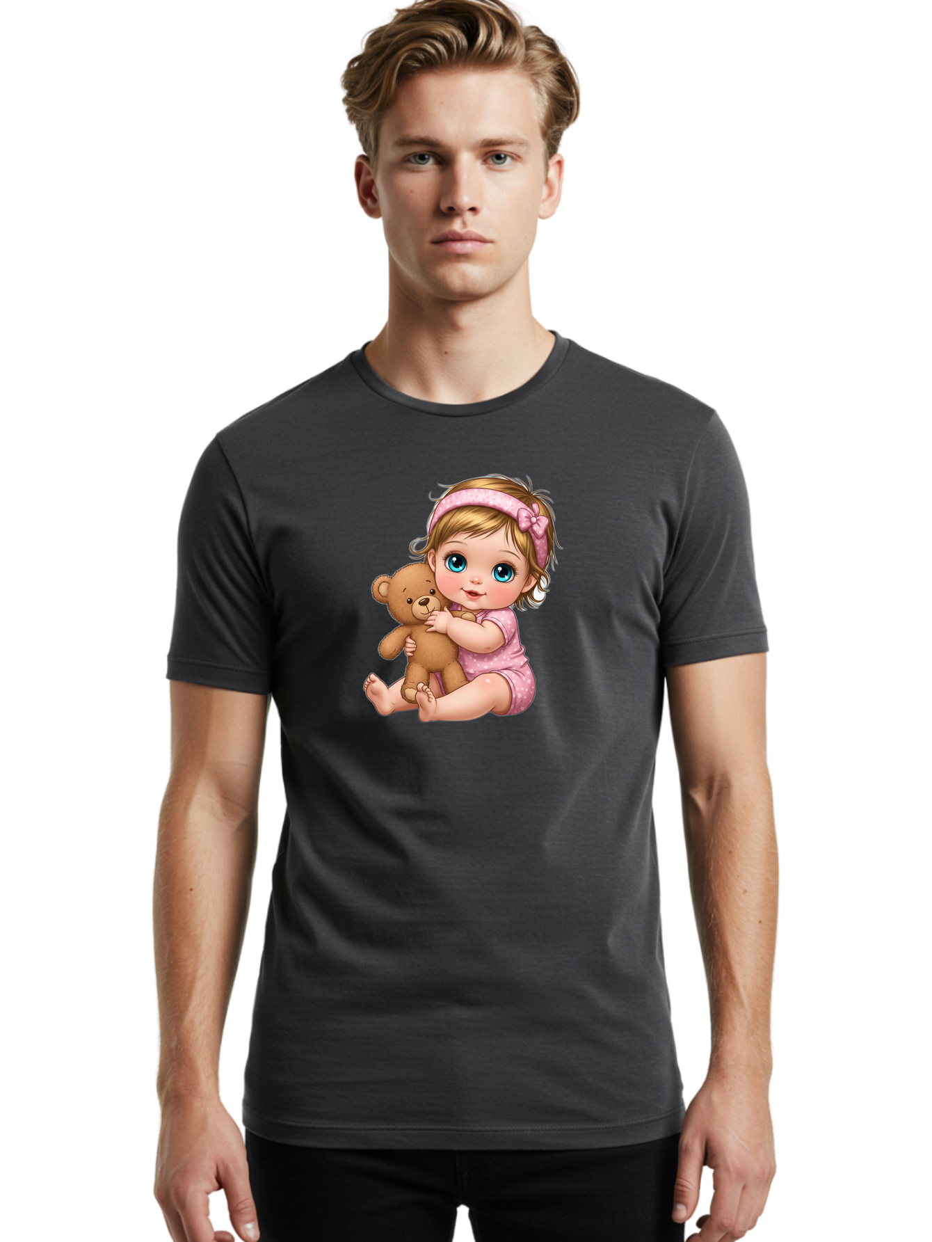 Baby-Girl-With-Teddy-Bear Men'S Graphic Tee, 100% Cotton, Comfortable Casual Summer Wear, Machine Washable, Vintage Camera, Old Camera, Antique Camera, Black Camera, Classic Photography, Photography Equipment, Nostalgic Device, Film Camera, Bak013 29
