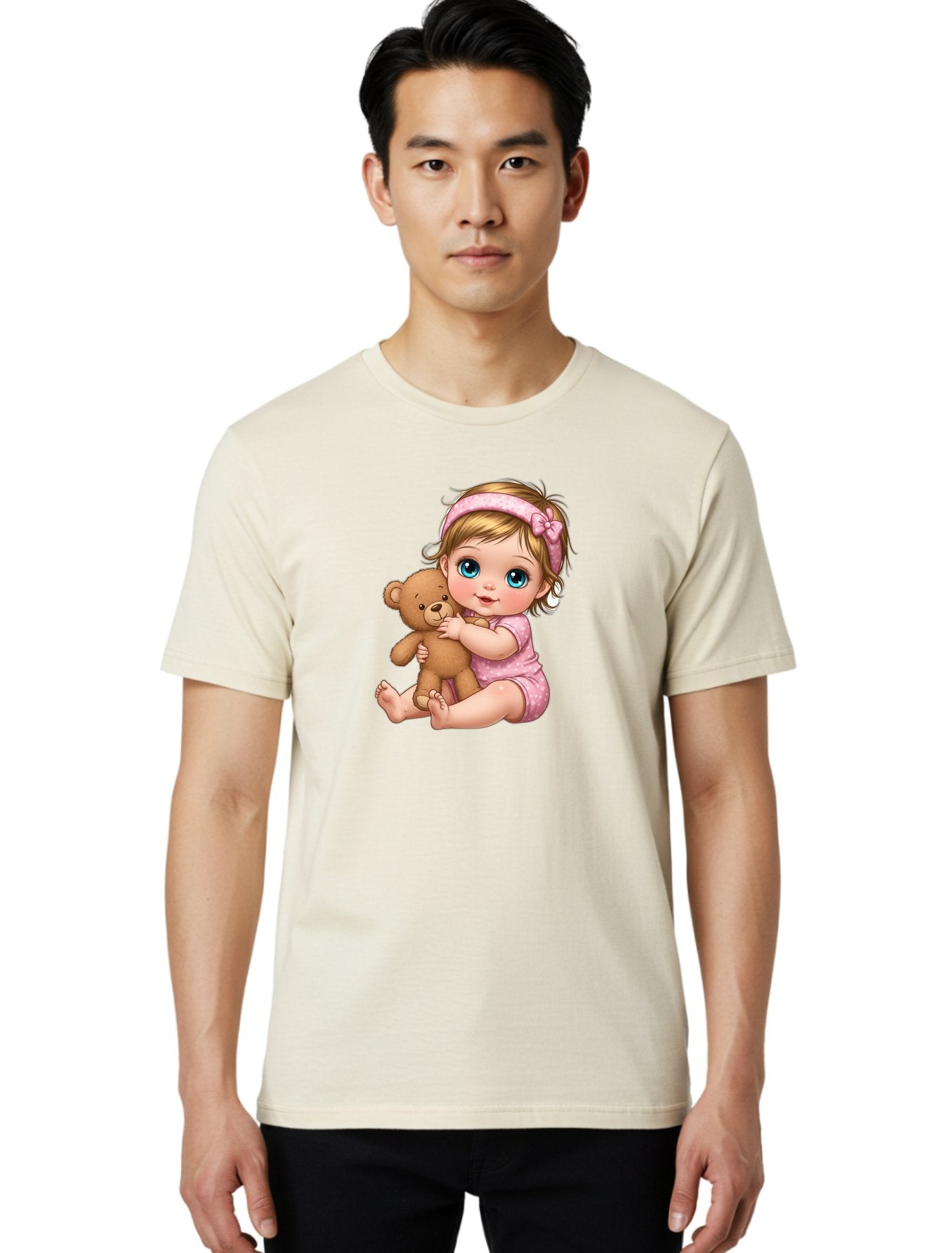 Baby-Girl-With-Teddy-Bear Men'S Graphic Tee, 100% Cotton, Comfortable Casual Summer Wear, Machine Washable, Vintage Camera, Old Camera, Antique Camera, Black Camera, Classic Photography, Photography Equipment, Nostalgic Device, Film Camera, Bak013 30