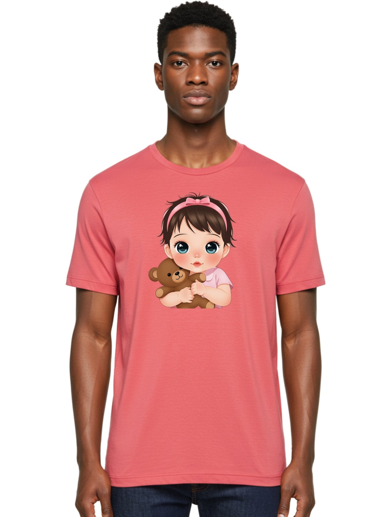 Baby-Girl-With-Teddy Men'S Graphic Tee, 100% Cotton, Comfortable Casual Summer Wear, Machine Washable, Vintage Camera, Old Camera, Antique Camera, Black Camera, Classic Photography, Photography Equipment, Nostalgic Device, Film Camera, Bak014 22