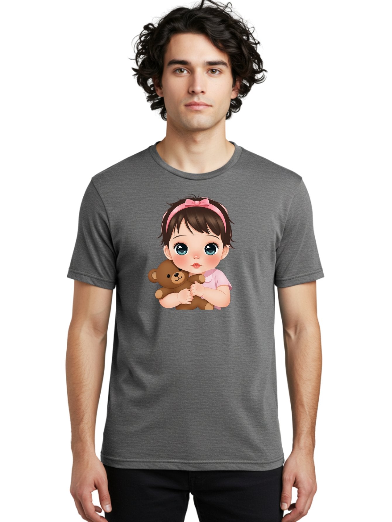 Baby-Girl-With-Teddy Men'S Graphic Tee, 100% Cotton, Comfortable Casual Summer Wear, Machine Washable, Vintage Camera, Old Camera, Antique Camera, Black Camera, Classic Photography, Photography Equipment, Nostalgic Device, Film Camera, Bak014 19