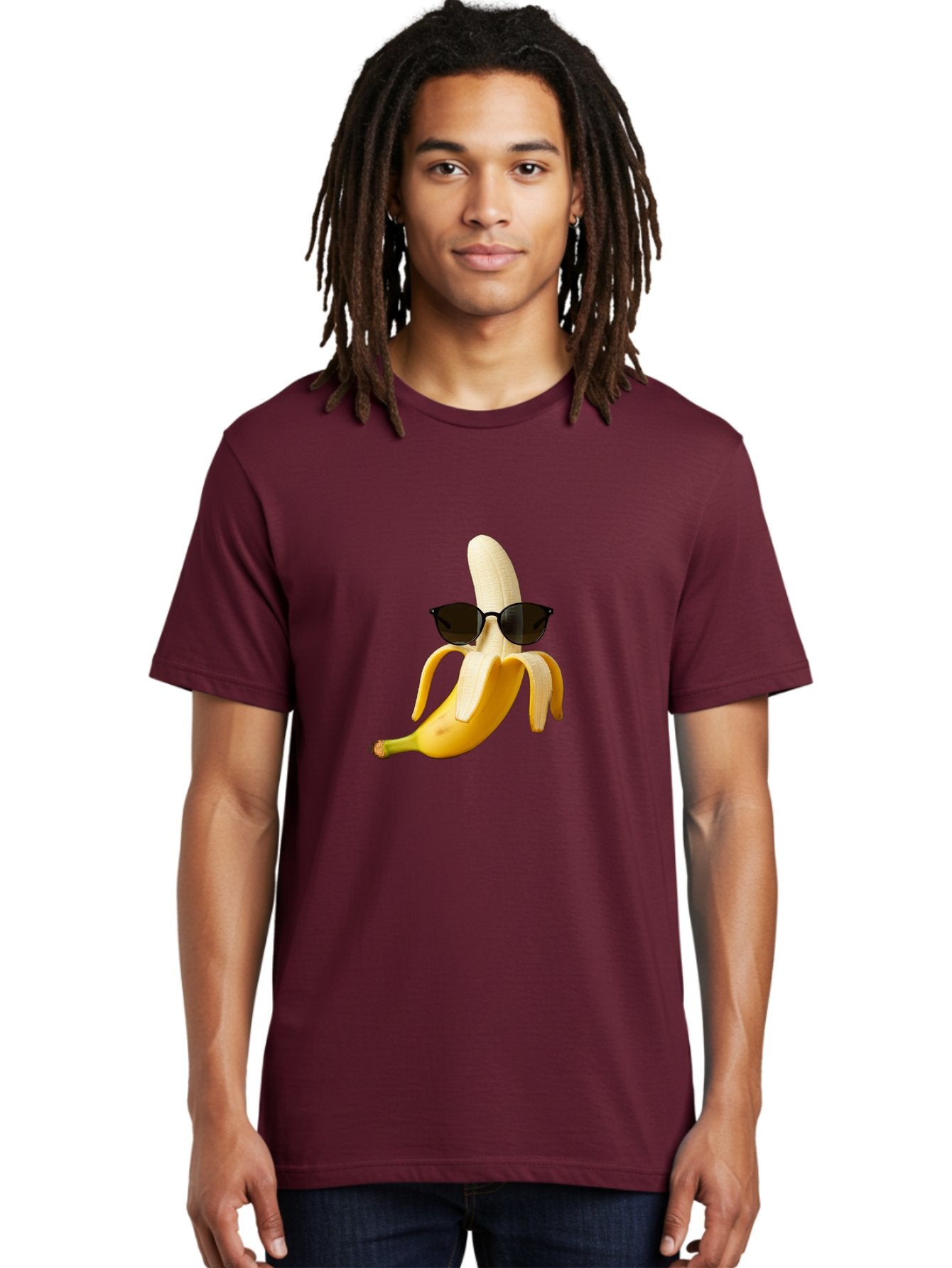Banana-Sunglasses Men'S Graphic Tee, 100% Cotton, Comfortable Casual Summer Wear, Machine Washable, Vintage Camera, Old Camera, Antique Camera, Black Camera, Classic Photography, Photography Equipment, Nostalgic Device, Film Camera, Camera Art Bak029 30