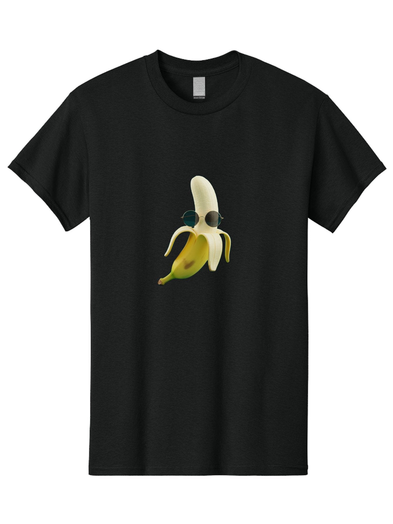 Banana-With-Sunglasses-1 Men'S Graphic Tee, 100% Cotton, Comfortable Casual Summer Wear, Machine Washable, Vintage Camera, Old Camera, Antique Camera, Black Camera, Classic Photography, Photography Equipment, Nostalgic Device, Film Camera, Bak031 4