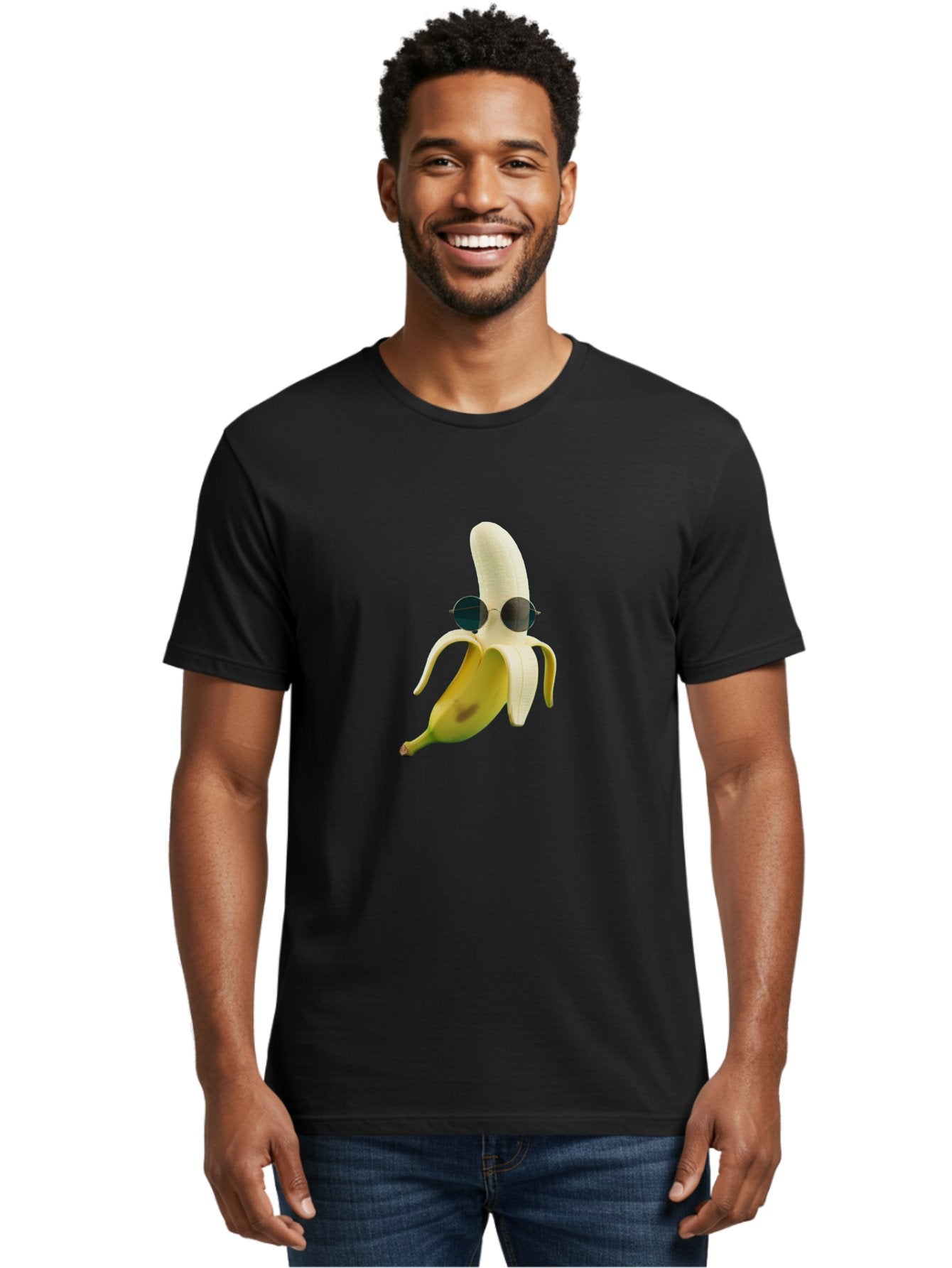 Banana-With-Sunglasses-1 Men'S Graphic Tee, 100% Cotton, Comfortable Casual Summer Wear, Machine Washable, Vintage Camera, Old Camera, Antique Camera, Black Camera, Classic Photography, Photography Equipment, Nostalgic Device, Film Camera, Bak031 18