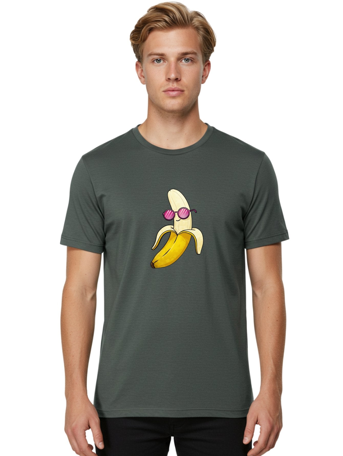 Banana-With-Sunglasses-2 Men'S Graphic Tee, 100% Cotton, Comfortable Casual Summer Wear, Machine Washable, Vintage Camera, Old Camera, Antique Camera, Black Camera, Classic Photography, Photography Equipment, Nostalgic Device, Film Camera, Bak032 28