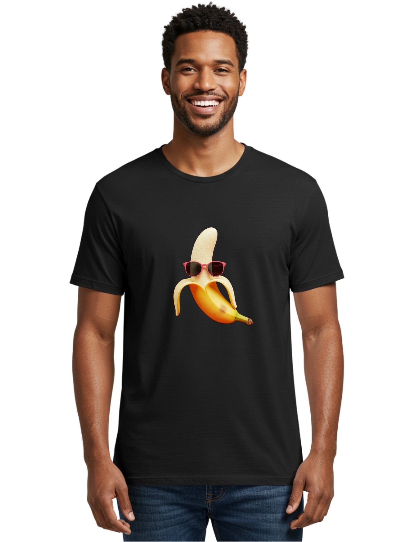 Banana-With-Sunglasses Men'S Graphic Tee, 100% Cotton, Comfortable Casual Summer Wear, Machine Washable, Vintage Camera, Old Camera, Antique Camera, Black Camera, Classic Photography, Photography Equipment, Nostalgic Device, Film Camera, Bak033 23