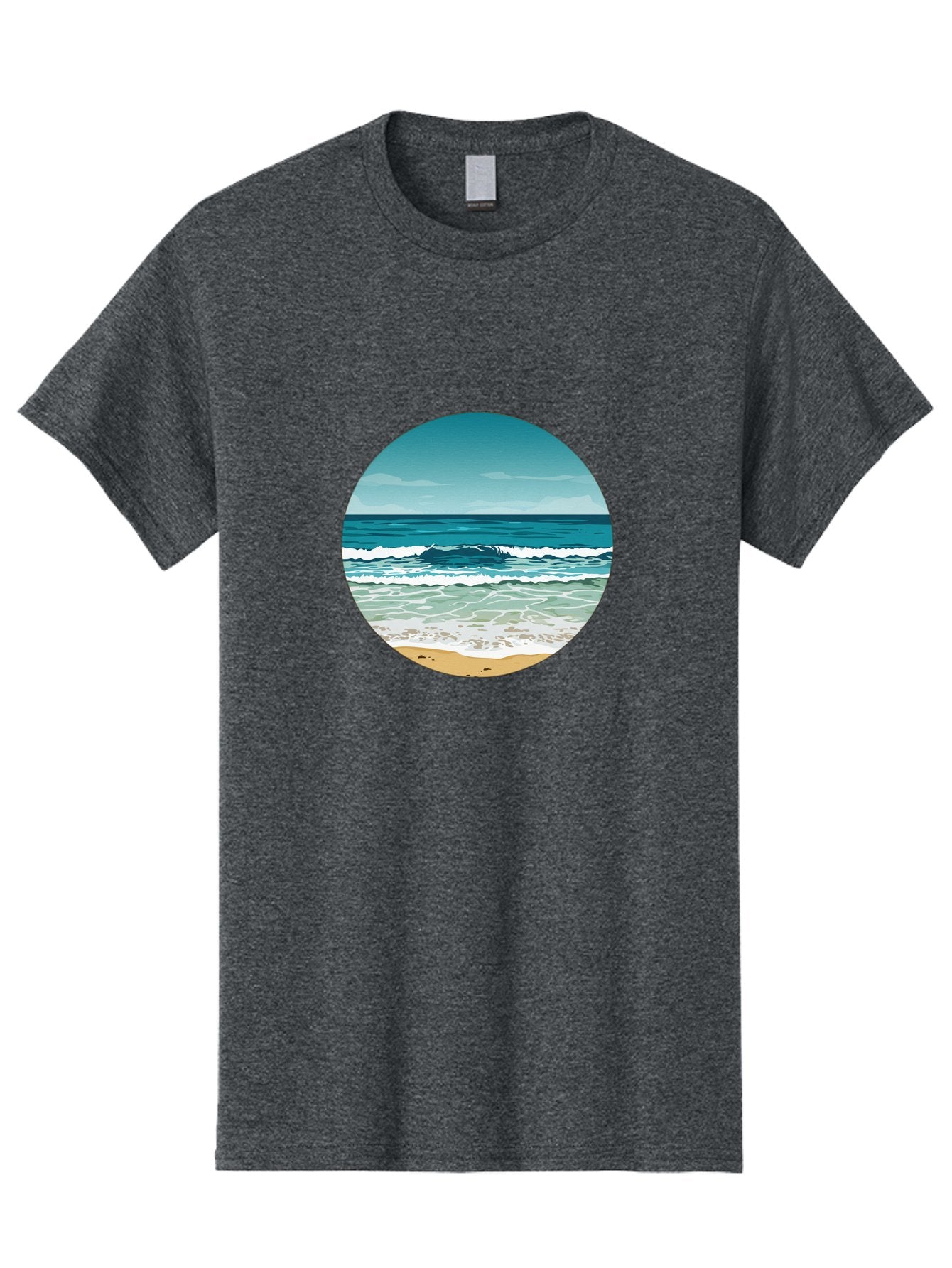 Beach-Scene-1 Men'S Graphic Tee, 100% Cotton, Comfortable Casual Summer Wear, Machine Washable, Vintage Camera, Old Camera, Antique Camera, Black Camera, Classic Photography, Photography Equipment, Nostalgic Device, Film Camera, Camera Art Bak036 12