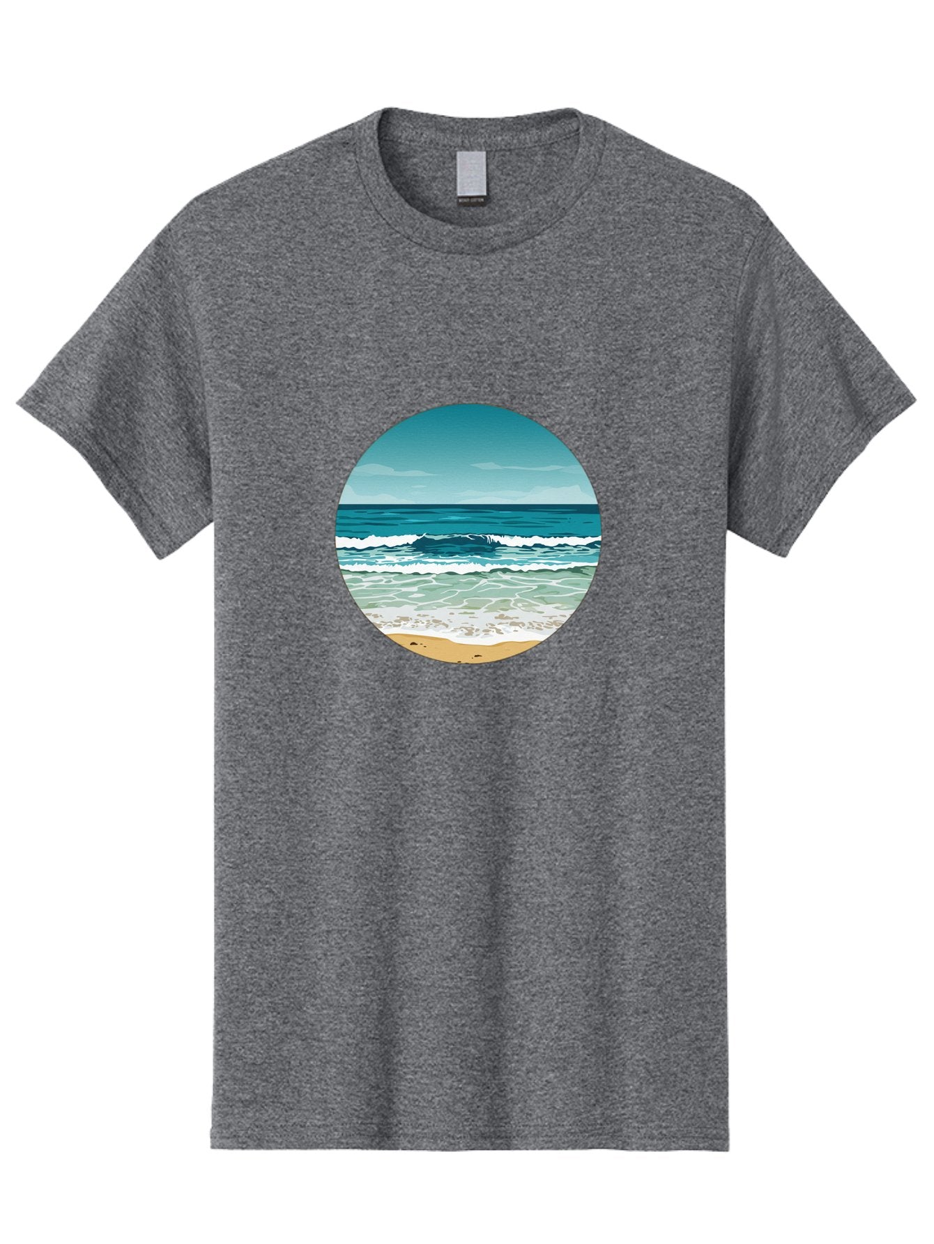 Beach-Scene-1 Men'S Graphic Tee, 100% Cotton, Comfortable Casual Summer Wear, Machine Washable, Vintage Camera, Old Camera, Antique Camera, Black Camera, Classic Photography, Photography Equipment, Nostalgic Device, Film Camera, Camera Art Bak036