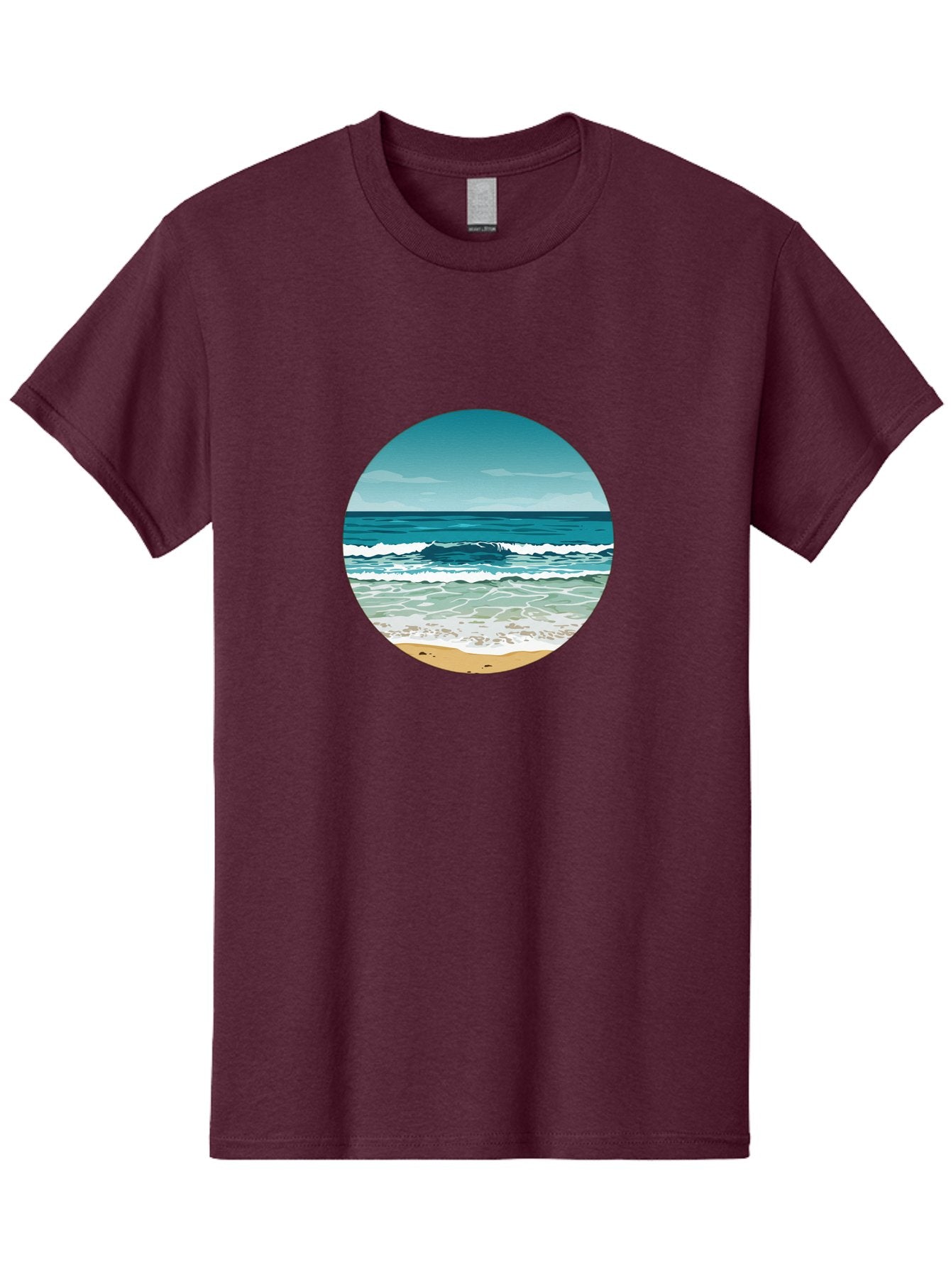 Beach-Scene-1 Men'S Graphic Tee, 100% Cotton, Comfortable Casual Summer Wear, Machine Washable, Vintage Camera, Old Camera, Antique Camera, Black Camera, Classic Photography, Photography Equipment, Nostalgic Device, Film Camera, Camera Art Bak036 10