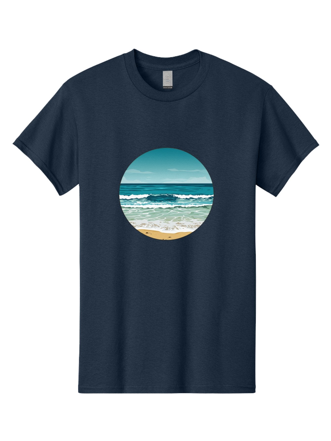 Beach-Scene-1 Men'S Graphic Tee, 100% Cotton, Comfortable Casual Summer Wear, Machine Washable, Vintage Camera, Old Camera, Antique Camera, Black Camera, Classic Photography, Photography Equipment, Nostalgic Device, Film Camera, Camera Art Bak036 3