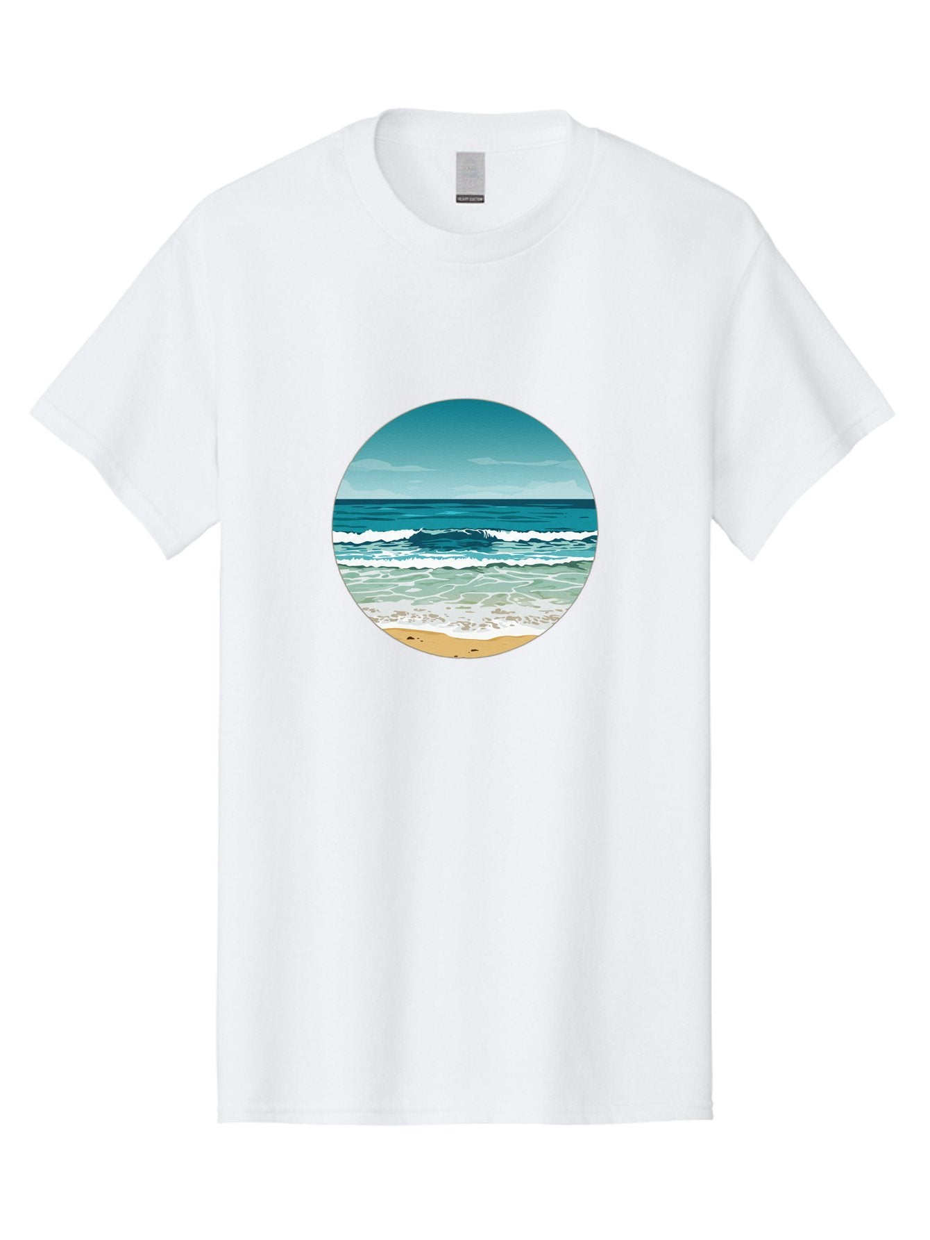 Beach-Scene-1 Men'S Graphic Tee, 100% Cotton, Comfortable Casual Summer Wear, Machine Washable, Vintage Camera, Old Camera, Antique Camera, Black Camera, Classic Photography, Photography Equipment, Nostalgic Device, Film Camera, Camera Art Bak036 11