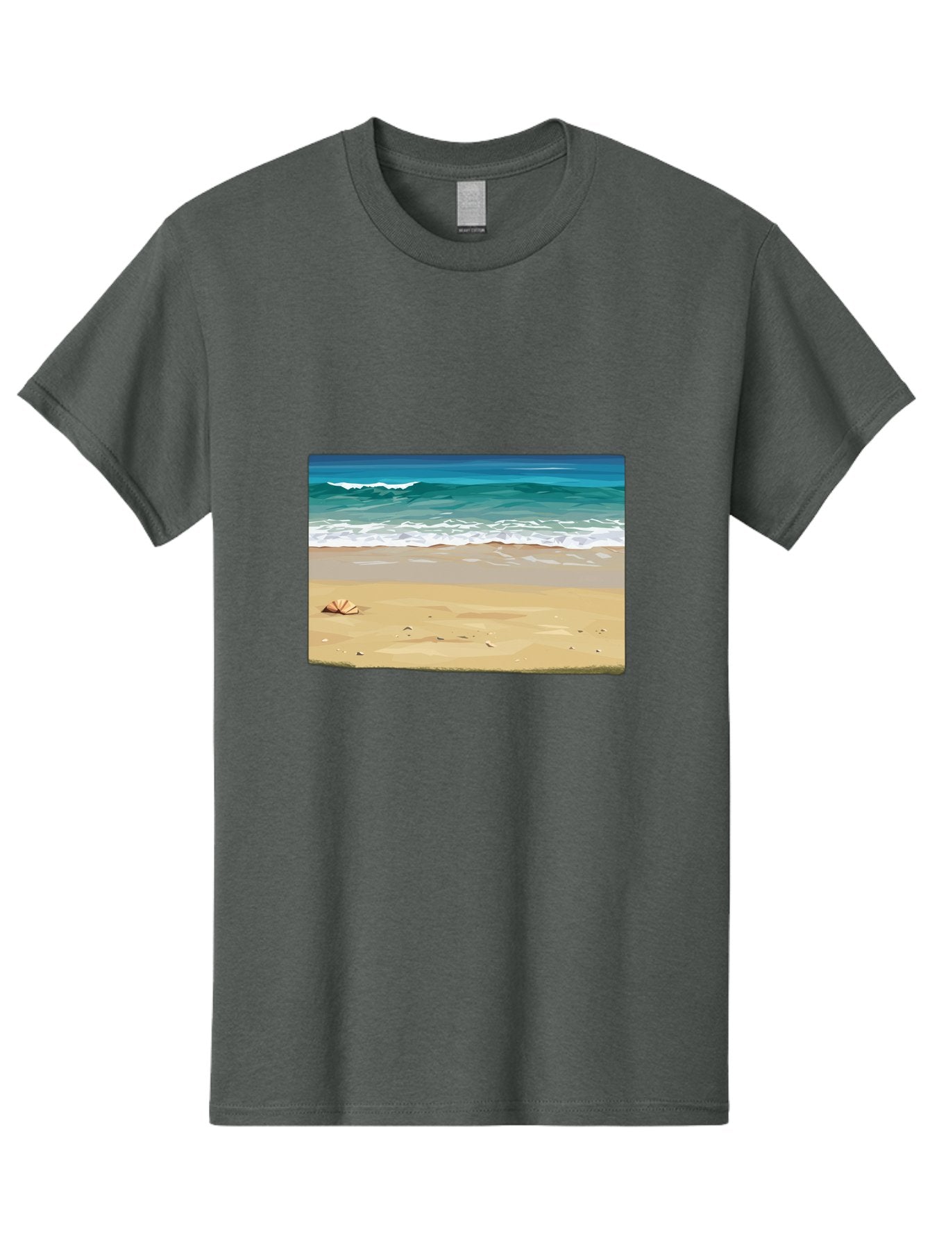 Beach-Scene-2 Men'S Graphic Tee, 100% Cotton, Comfortable Casual Summer Wear, Machine Washable, Vintage Camera, Old Camera, Antique Camera, Black Camera, Classic Photography, Photography Equipment, Nostalgic Device, Film Camera, Camera Art Bak037 7