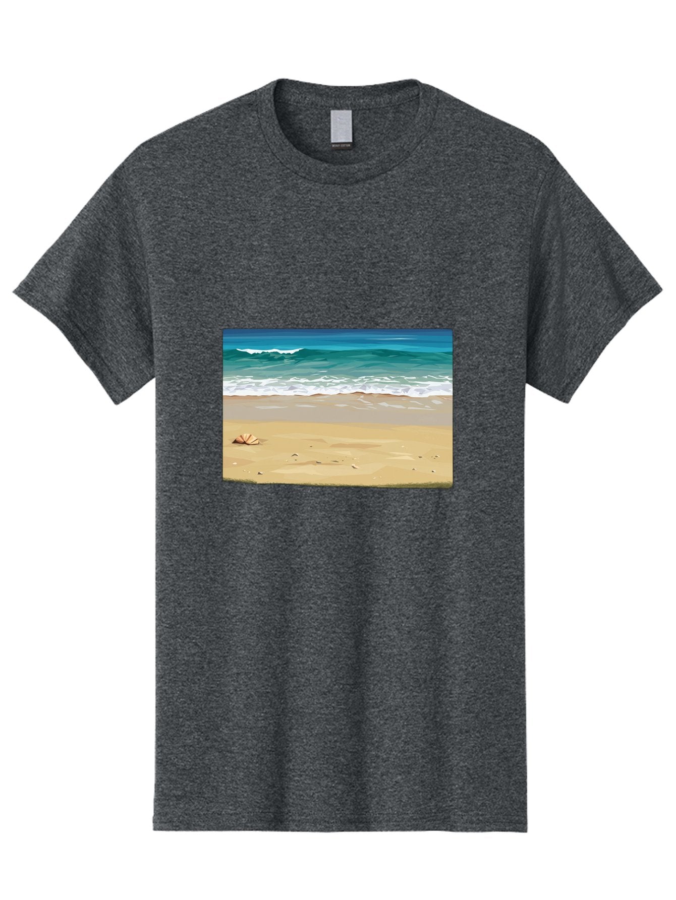 Beach-Scene-2 Men'S Graphic Tee, 100% Cotton, Comfortable Casual Summer Wear, Machine Washable, Vintage Camera, Old Camera, Antique Camera, Black Camera, Classic Photography, Photography Equipment, Nostalgic Device, Film Camera, Camera Art Bak037 5
