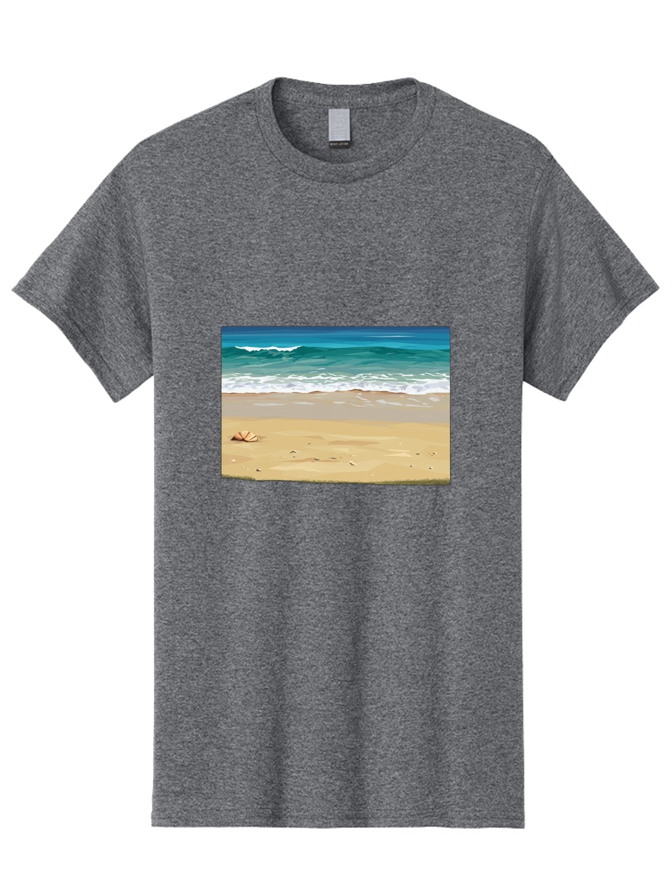 Beach-Scene-2 Men'S Graphic Tee, 100% Cotton, Comfortable Casual Summer Wear, Machine Washable, Vintage Camera, Old Camera, Antique Camera, Black Camera, Classic Photography, Photography Equipment, Nostalgic Device, Film Camera, Camera Art Bak037 15