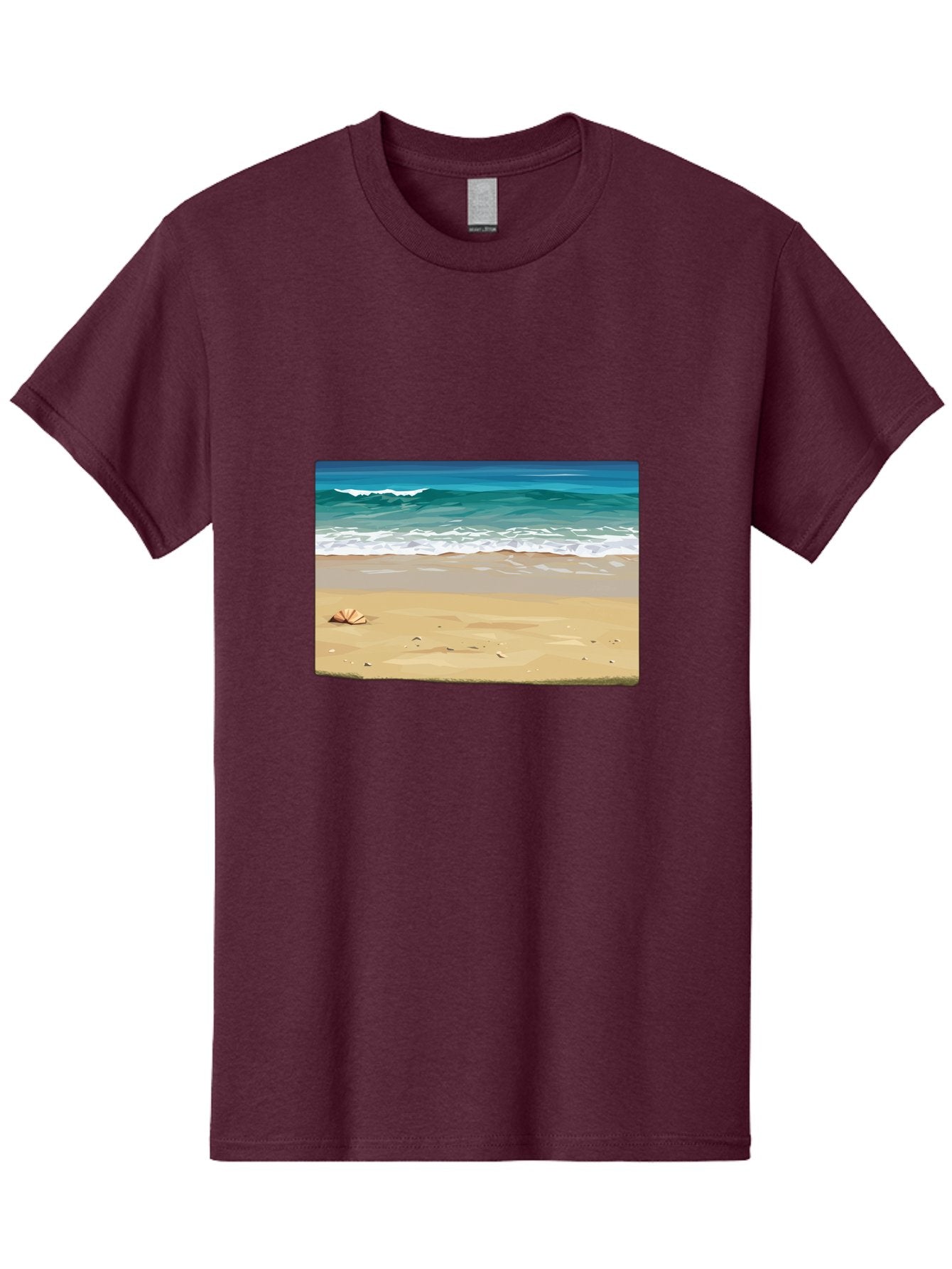 Beach-Scene-2 Men'S Graphic Tee, 100% Cotton, Comfortable Casual Summer Wear, Machine Washable, Vintage Camera, Old Camera, Antique Camera, Black Camera, Classic Photography, Photography Equipment, Nostalgic Device, Film Camera, Camera Art Bak037