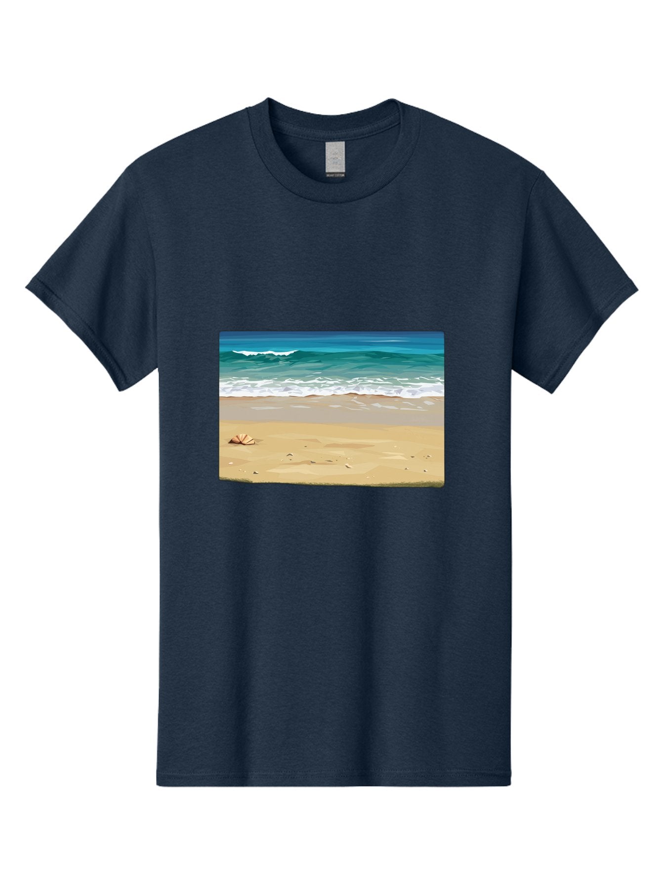 Beach-Scene-2 Men'S Graphic Tee, 100% Cotton, Comfortable Casual Summer Wear, Machine Washable, Vintage Camera, Old Camera, Antique Camera, Black Camera, Classic Photography, Photography Equipment, Nostalgic Device, Film Camera, Camera Art Bak037 3