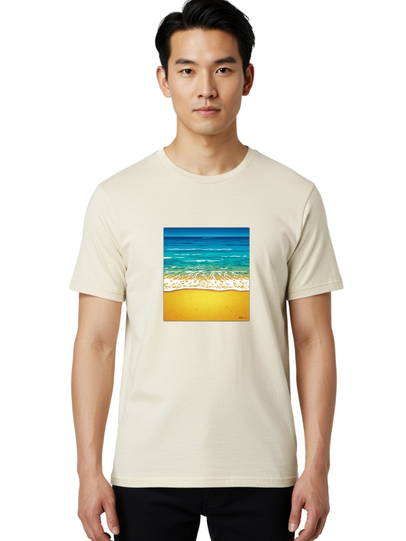 Beach-Scene Men'S Graphic Tee, 100% Cotton, Comfortable Casual Summer Wear, Machine Washable, Vintage Camera, Old Camera, Antique Camera, Black Camera, Classic Photography, Photography Equipment, Nostalgic Device, Film Camera, Camera Art Bak038 17