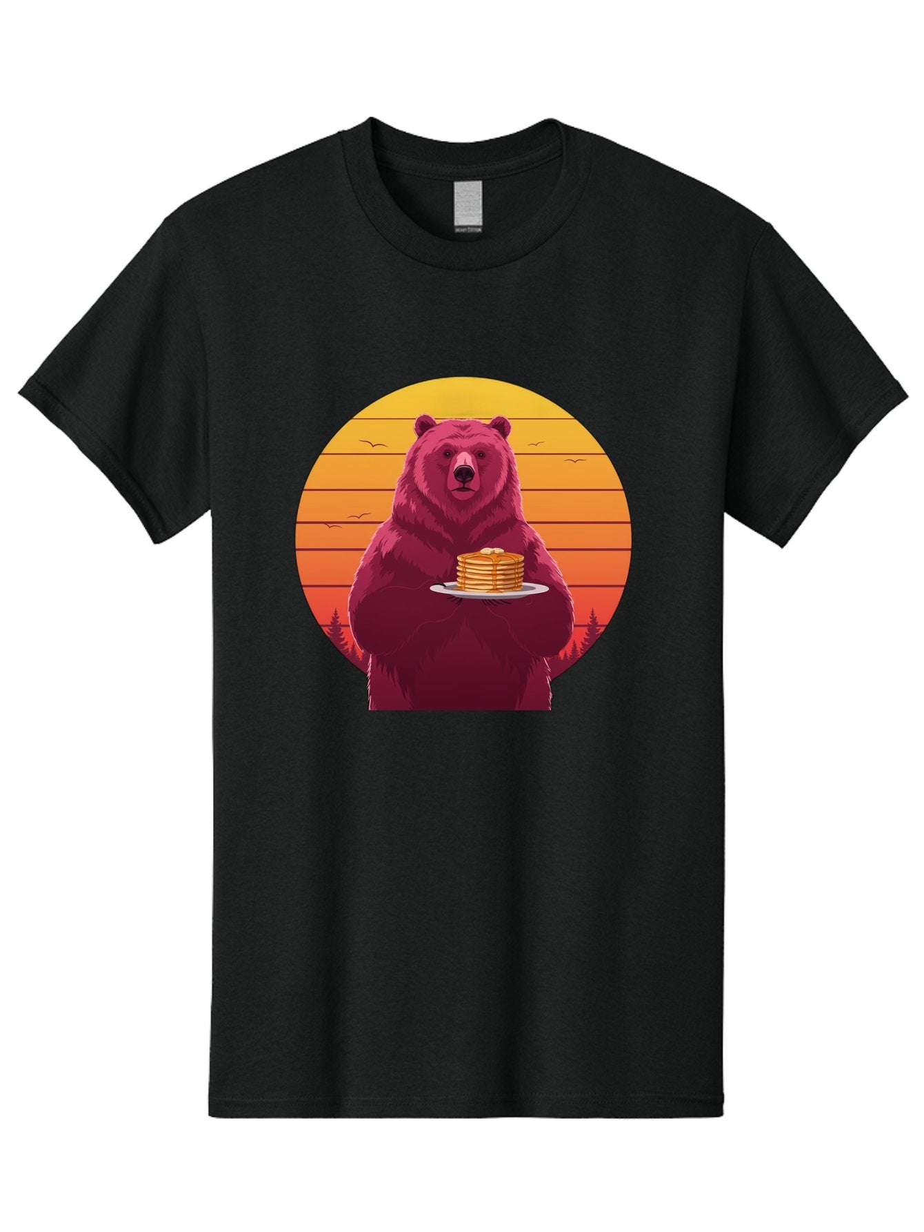 Bear-Holding-Pancakes Men'S Graphic Tee, 100% Cotton, Comfortable Casual Summer Wear, Machine Washable, Vintage Camera, Old Camera, Antique Camera, Black Camera, Classic Photography, Photography Equipment, Nostalgic Device, Film Camera, Bak041 14