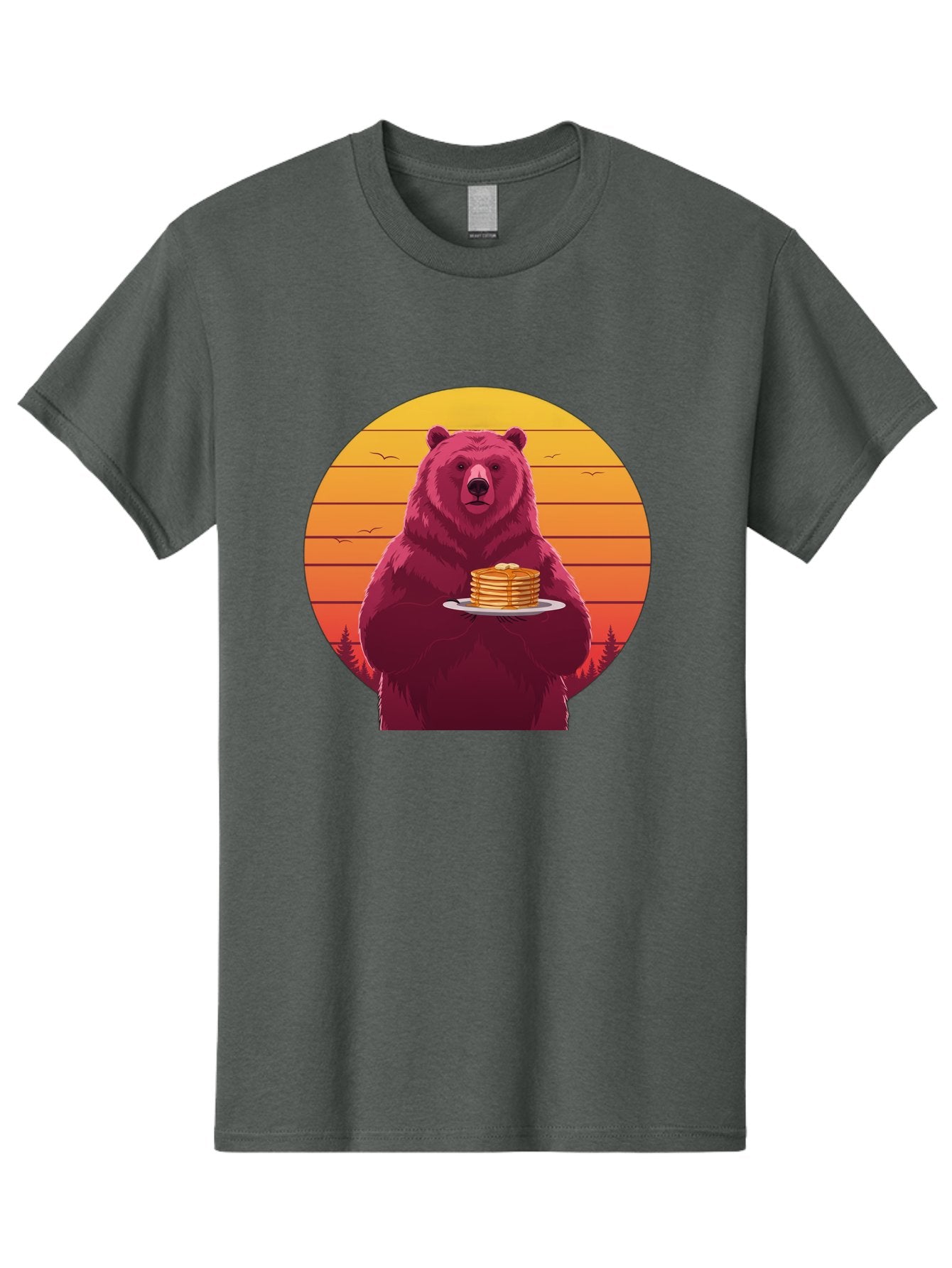 Bear-Holding-Pancakes Men'S Graphic Tee, 100% Cotton, Comfortable Casual Summer Wear, Machine Washable, Vintage Camera, Old Camera, Antique Camera, Black Camera, Classic Photography, Photography Equipment, Nostalgic Device, Film Camera, Bak041 15