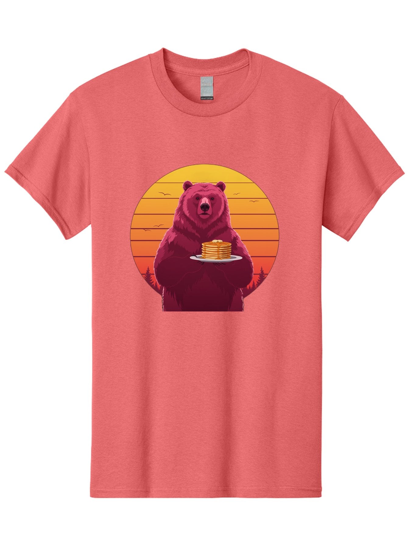 Bear-Holding-Pancakes Men'S Graphic Tee, 100% Cotton, Comfortable Casual Summer Wear, Machine Washable, Vintage Camera, Old Camera, Antique Camera, Black Camera, Classic Photography, Photography Equipment, Nostalgic Device, Film Camera, Bak041 13