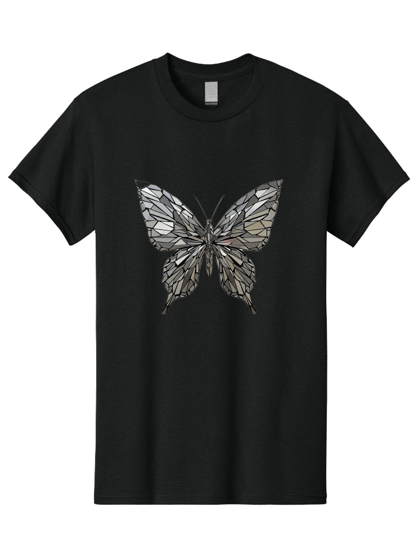 Black-Butterfly-Mosaic Men'S Graphic Tee, 100% Cotton, Comfortable Casual Summer Wear, Machine Washable, Vintage Camera, Old Camera, Antique Camera, Black Camera, Classic Photography, Photography Equipment, Nostalgic Device, Film Camera, Bak059 11