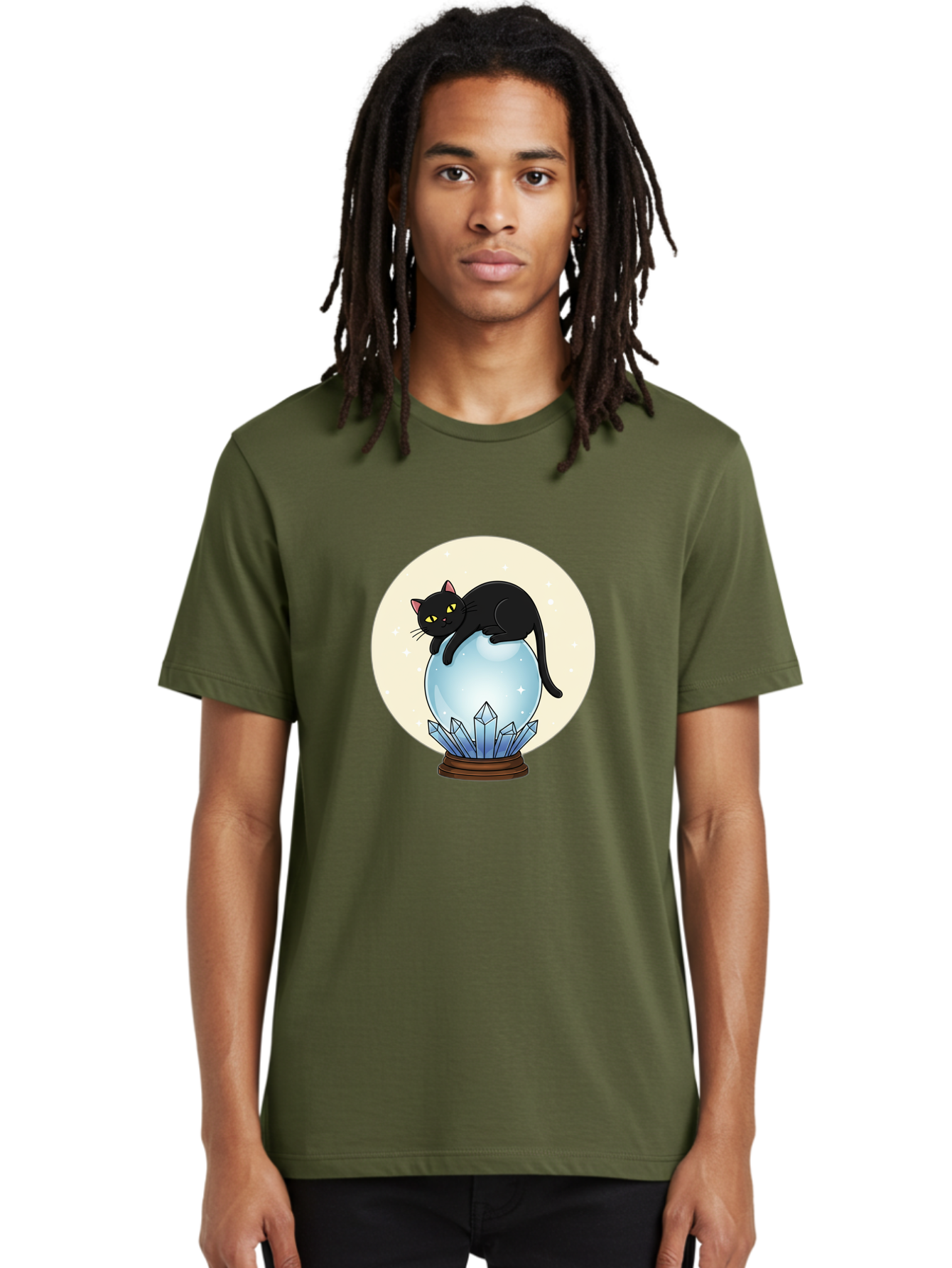 Black-Cat-Crystal-Ball Men'S Graphic Tee, 100% Cotton, Comfortable Casual Summer Wear, Machine Washable, Vintage Camera, Old Camera, Antique Camera, Black Camera, Classic Photography, Photography Equipment, Nostalgic Device, Film Camera, Bak062 30