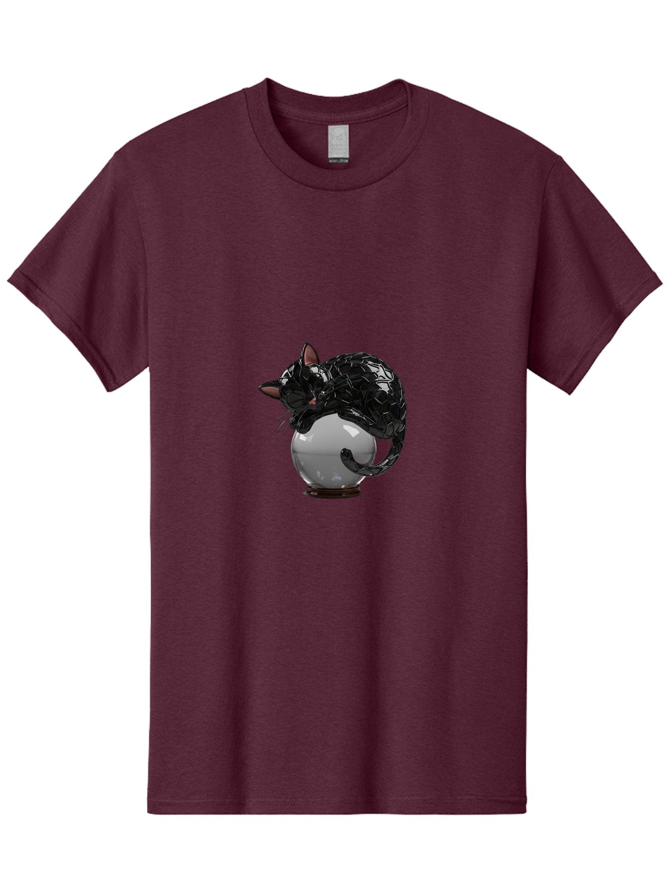 Black-Cat-On-Crystal-Ball-2 Men'S Graphic Tee, 100% Cotton, Comfortable Casual Summer Wear, Machine Washable, Vintage Camera, Old Camera, Antique Camera, Black Camera, Classic Photography, Photography Equipment, Nostalgic Device, Film Camera, Bak064 12