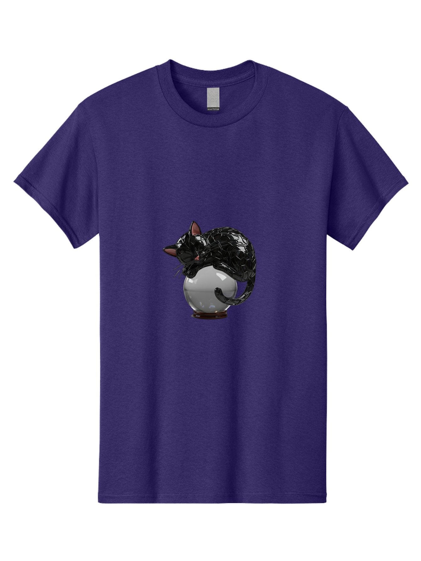 Black-Cat-On-Crystal-Ball-2 Men'S Graphic Tee, 100% Cotton, Comfortable Casual Summer Wear, Machine Washable, Vintage Camera, Old Camera, Antique Camera, Black Camera, Classic Photography, Photography Equipment, Nostalgic Device, Film Camera, Bak064 11