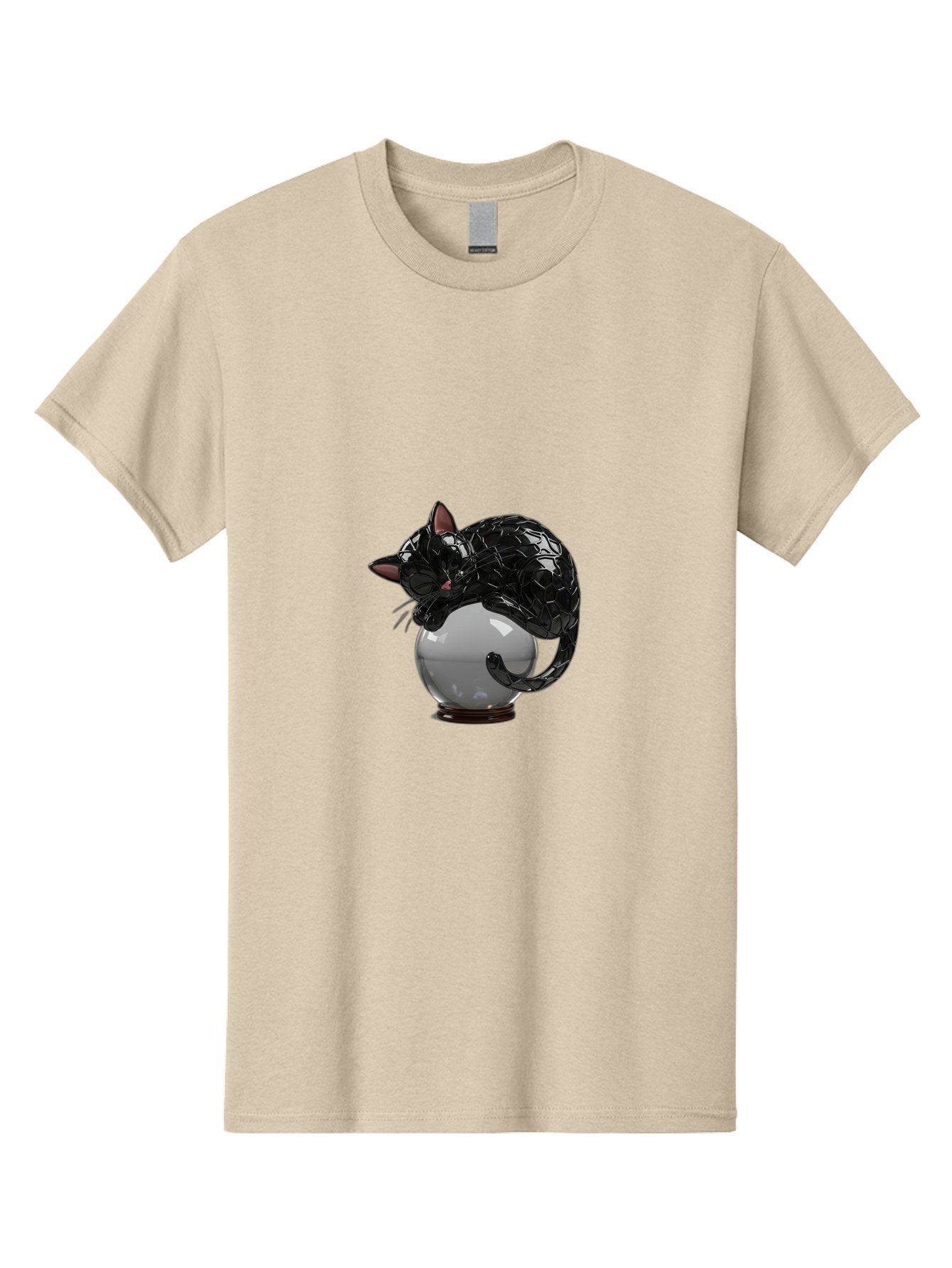 Black-Cat-On-Crystal-Ball-2 Men'S Graphic Tee, 100% Cotton, Comfortable Casual Summer Wear, Machine Washable, Vintage Camera, Old Camera, Antique Camera, Black Camera, Classic Photography, Photography Equipment, Nostalgic Device, Film Camera, Bak064 14