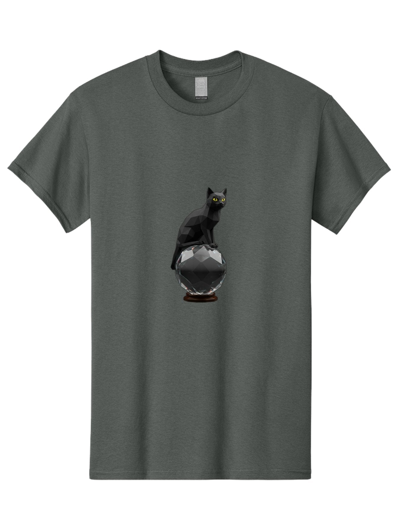 Black-Cat-On-Crystal-Ball Men'S Graphic Tee, 100% Cotton, Comfortable Casual Summer Wear, Machine Washable, Vintage Camera, Old Camera, Antique Camera, Black Camera, Classic Photography, Photography Equipment, Nostalgic Device, Film Camera, Bak065