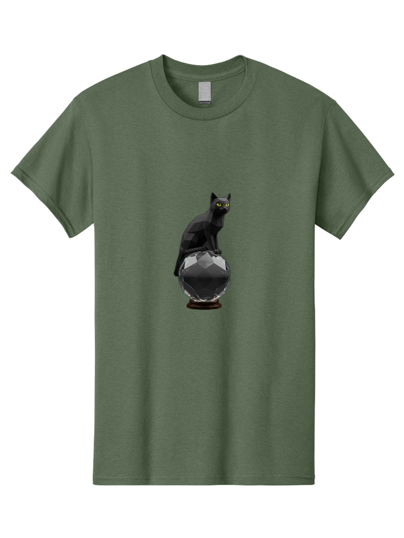 Black-Cat-On-Crystal-Ball Men'S Graphic Tee, 100% Cotton, Comfortable Casual Summer Wear, Machine Washable, Vintage Camera, Old Camera, Antique Camera, Black Camera, Classic Photography, Photography Equipment, Nostalgic Device, Film Camera, Bak065 11
