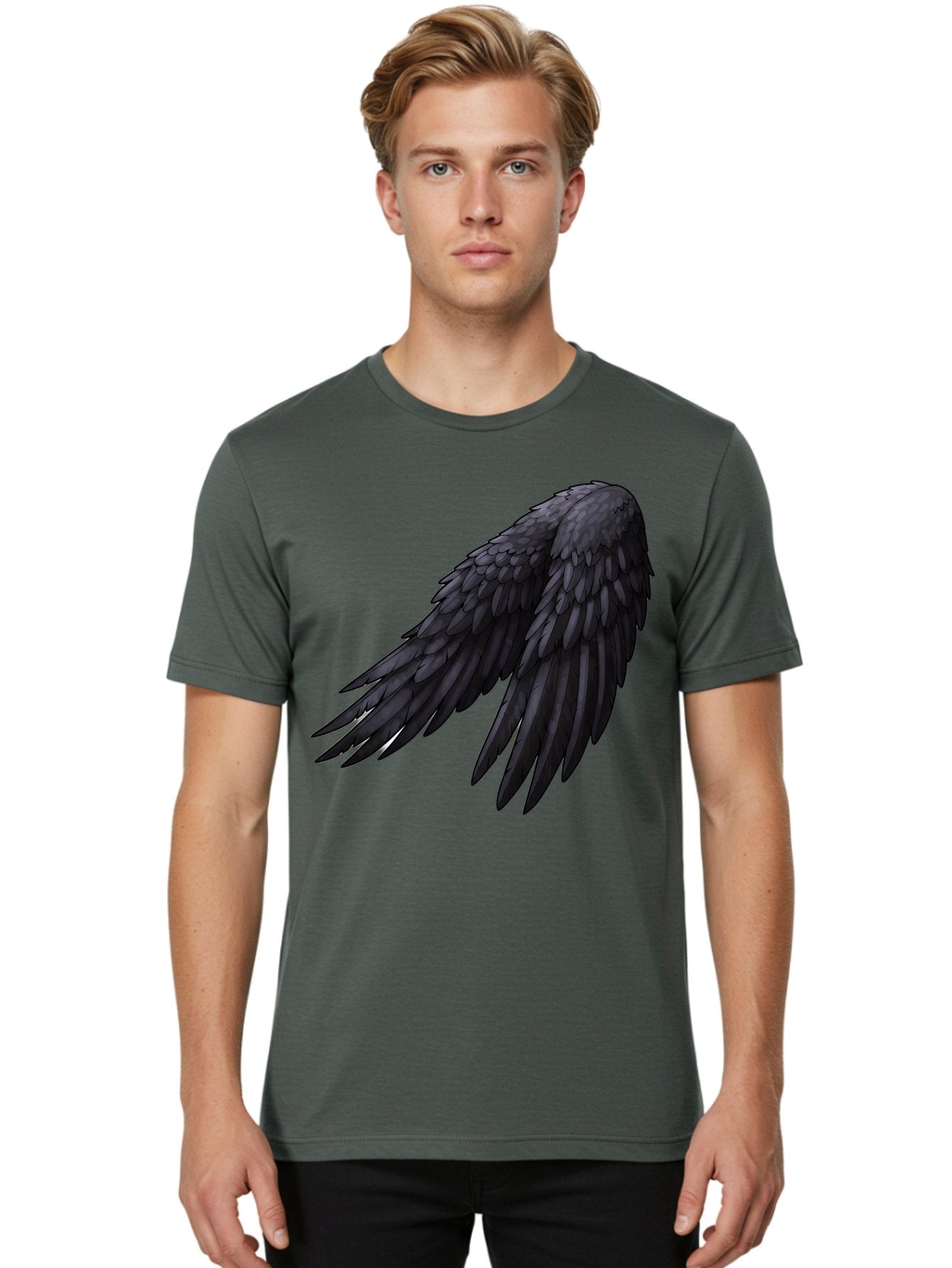 Black-Feathered-Wing Men'S Graphic Tee, 100% Cotton, Comfortable Casual Summer Wear, Machine Washable, Vintage Camera, Old Camera, Antique Camera, Black Camera, Classic Photography, Photography Equipment, Nostalgic Device, Film Camera, Bak066 24