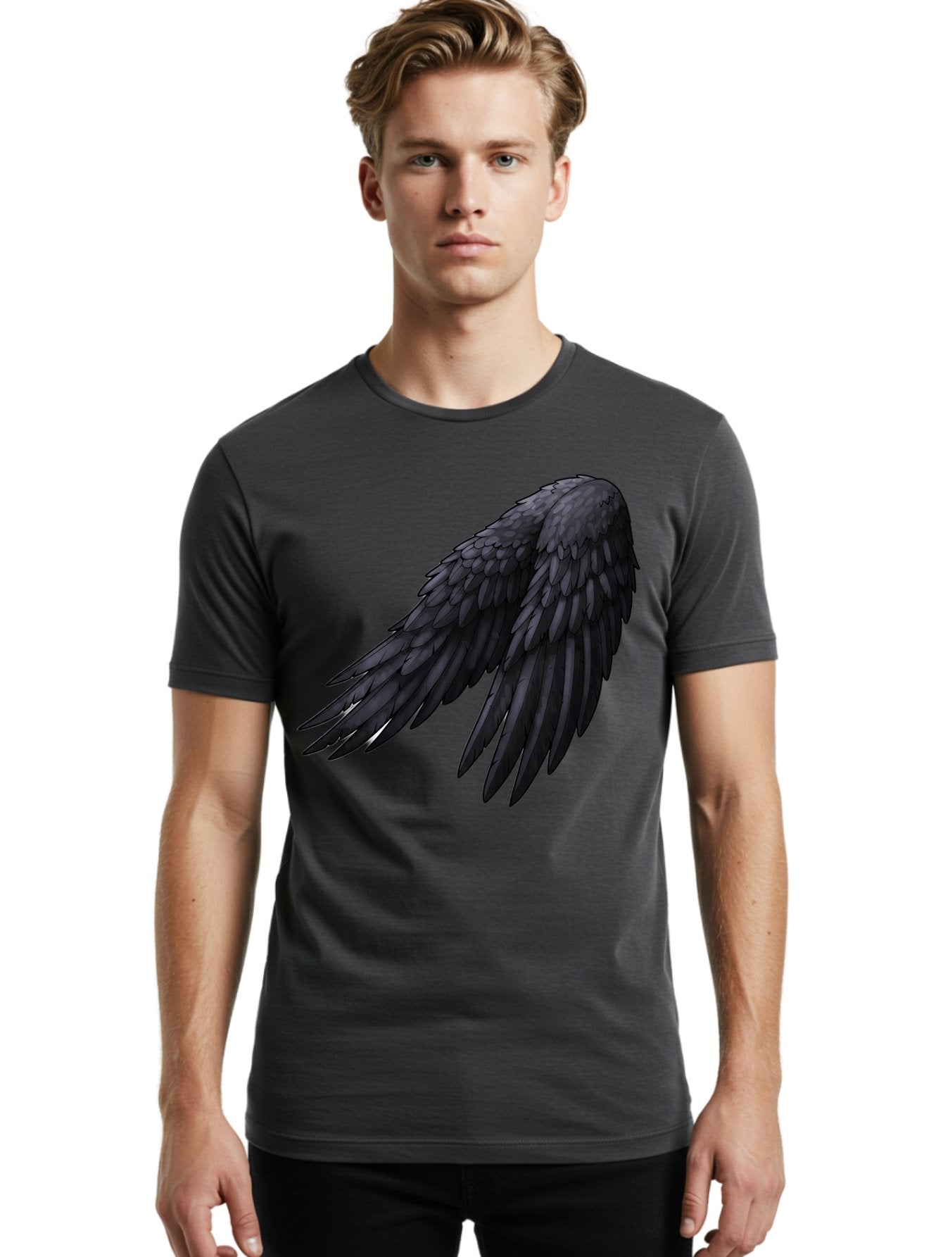 Black-Feathered-Wing Men'S Graphic Tee, 100% Cotton, Comfortable Casual Summer Wear, Machine Washable, Vintage Camera, Old Camera, Antique Camera, Black Camera, Classic Photography, Photography Equipment, Nostalgic Device, Film Camera, Bak066 28