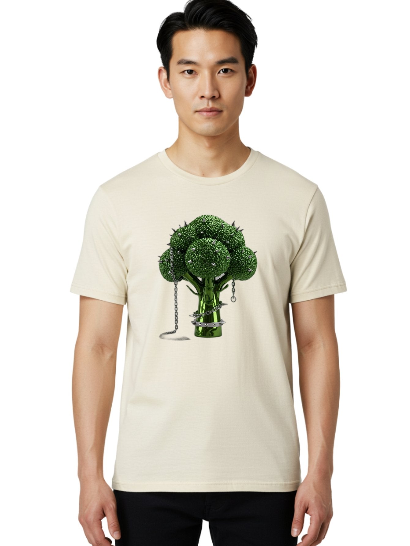 Broccoli-With-Spikes-And-Chains Men'S Graphic Tee, 100% Cotton, Comfortable Casual Summer Wear, Machine Washable, Vintage Camera, Old Camera, Antique Camera, Black Camera, Classic Photography, Photography Equipment, Nostalgic Device, Bak117 16
