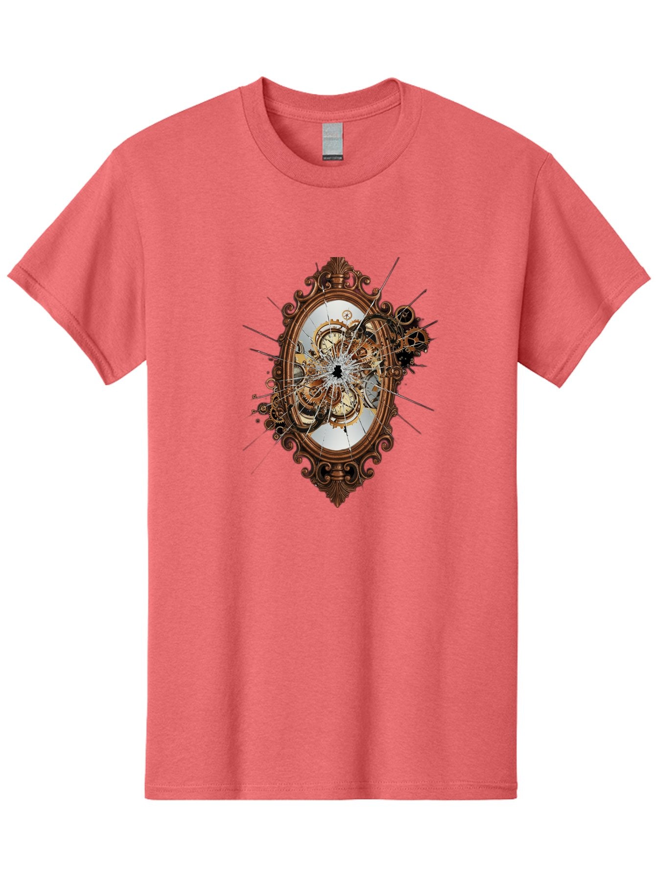 Broken-Clock-Mirror Men'S Graphic Tee, 100% Cotton, Comfortable Casual Summer Wear, Machine Washable, Vintage Camera, Old Camera, Antique Camera, Black Camera, Classic Photography, Photography Equipment, Nostalgic Device, Film Camera, Bak120 4