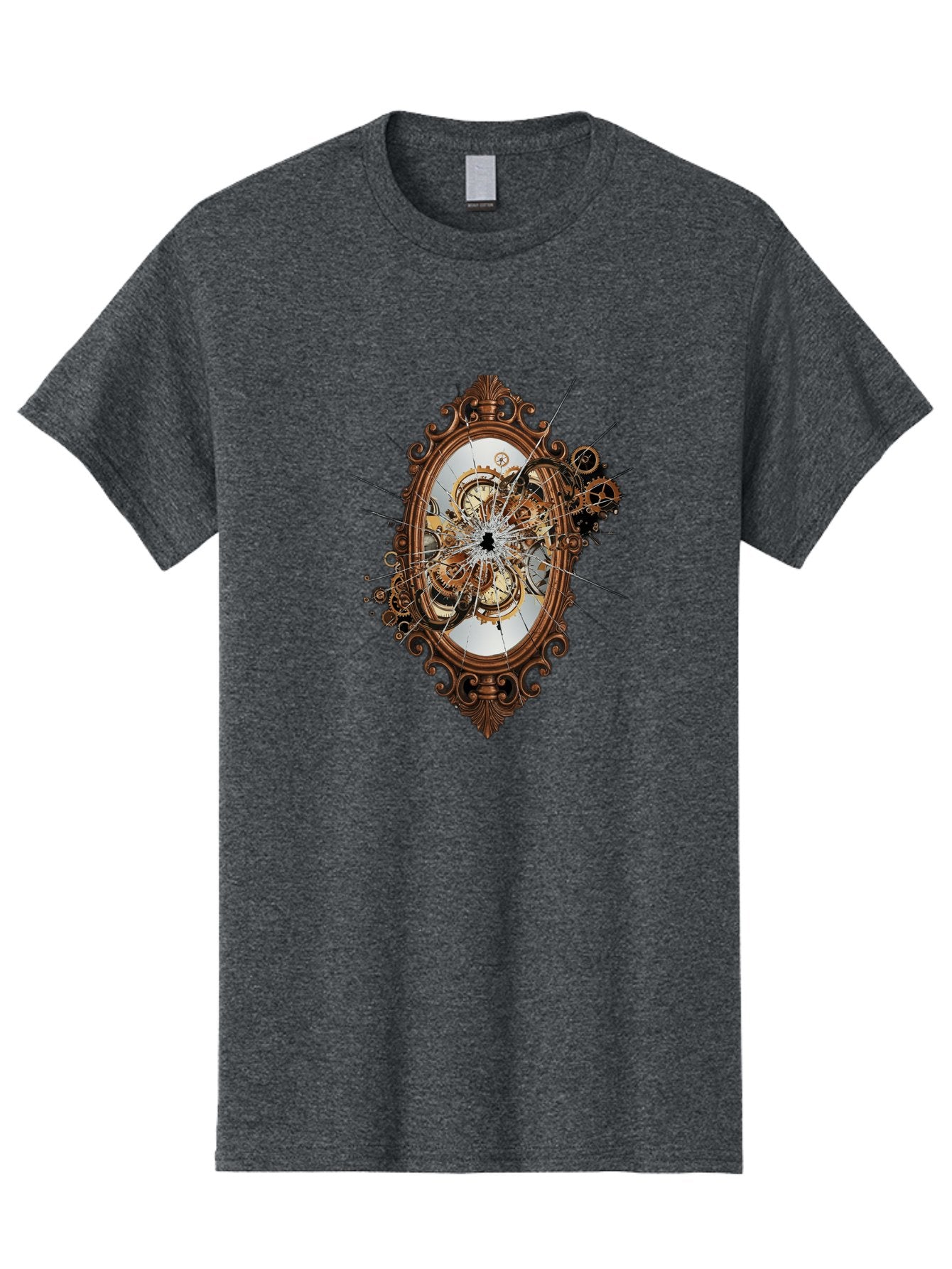 Broken-Clock-Mirror Men'S Graphic Tee, 100% Cotton, Comfortable Casual Summer Wear, Machine Washable, Vintage Camera, Old Camera, Antique Camera, Black Camera, Classic Photography, Photography Equipment, Nostalgic Device, Film Camera, Bak120 11