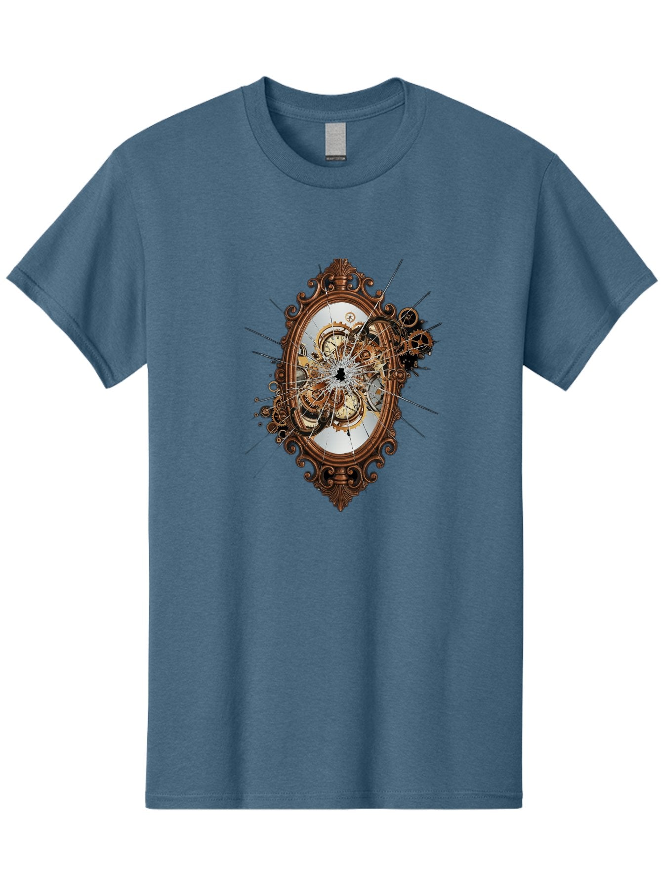 Broken-Clock-Mirror Men'S Graphic Tee, 100% Cotton, Comfortable Casual Summer Wear, Machine Washable, Vintage Camera, Old Camera, Antique Camera, Black Camera, Classic Photography, Photography Equipment, Nostalgic Device, Film Camera, Bak120 5